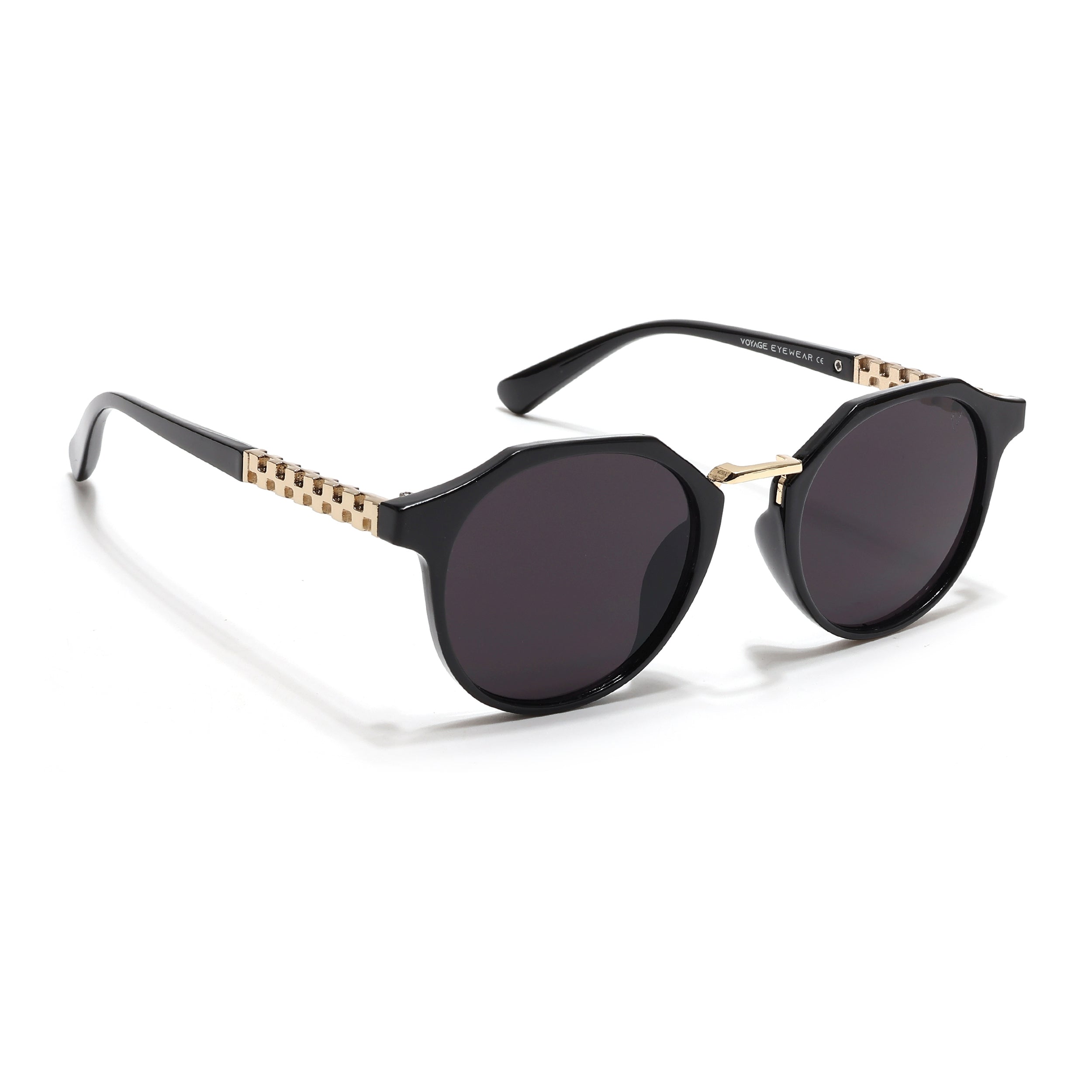 Round Sunglasses (Black Lens | Black Frame - MG6426)