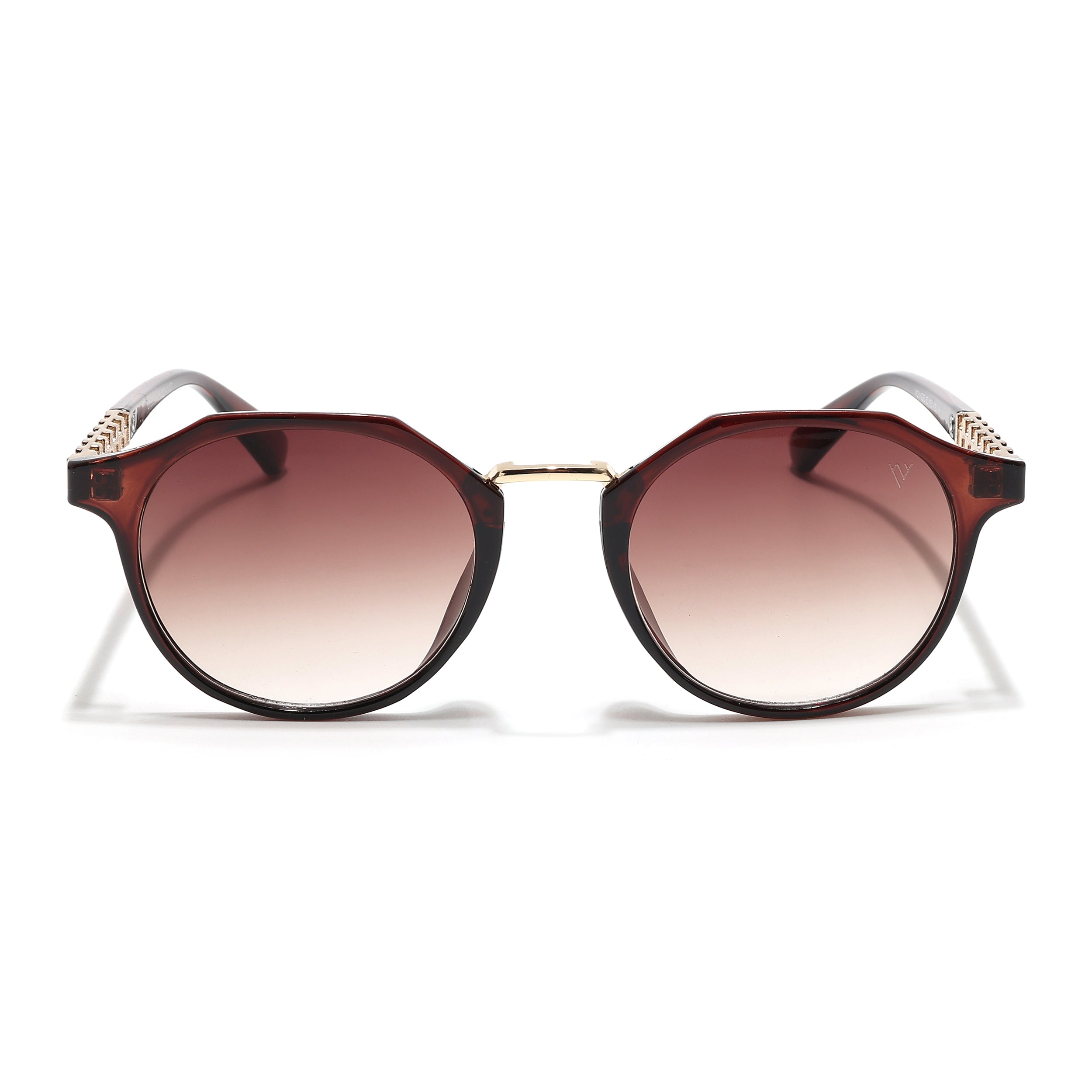 Round Sunglasses (Brown & Clear Lens | Brown Frame - MG6427)