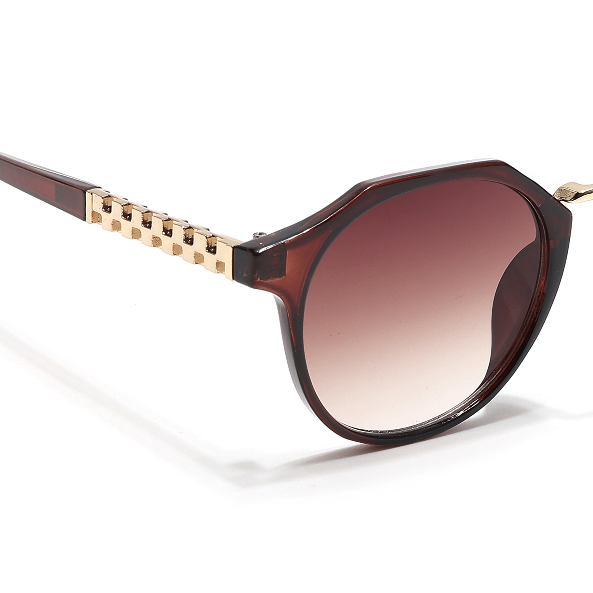 Round Sunglasses (Brown & Clear Lens | Brown Frame - MG6427)