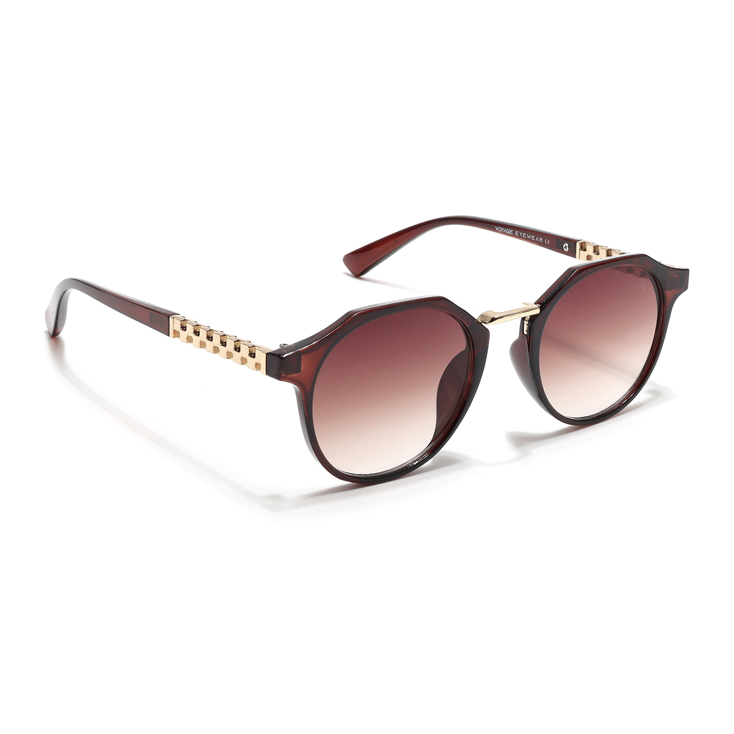 Round Sunglasses (Brown & Clear Lens | Brown Frame - MG6427)