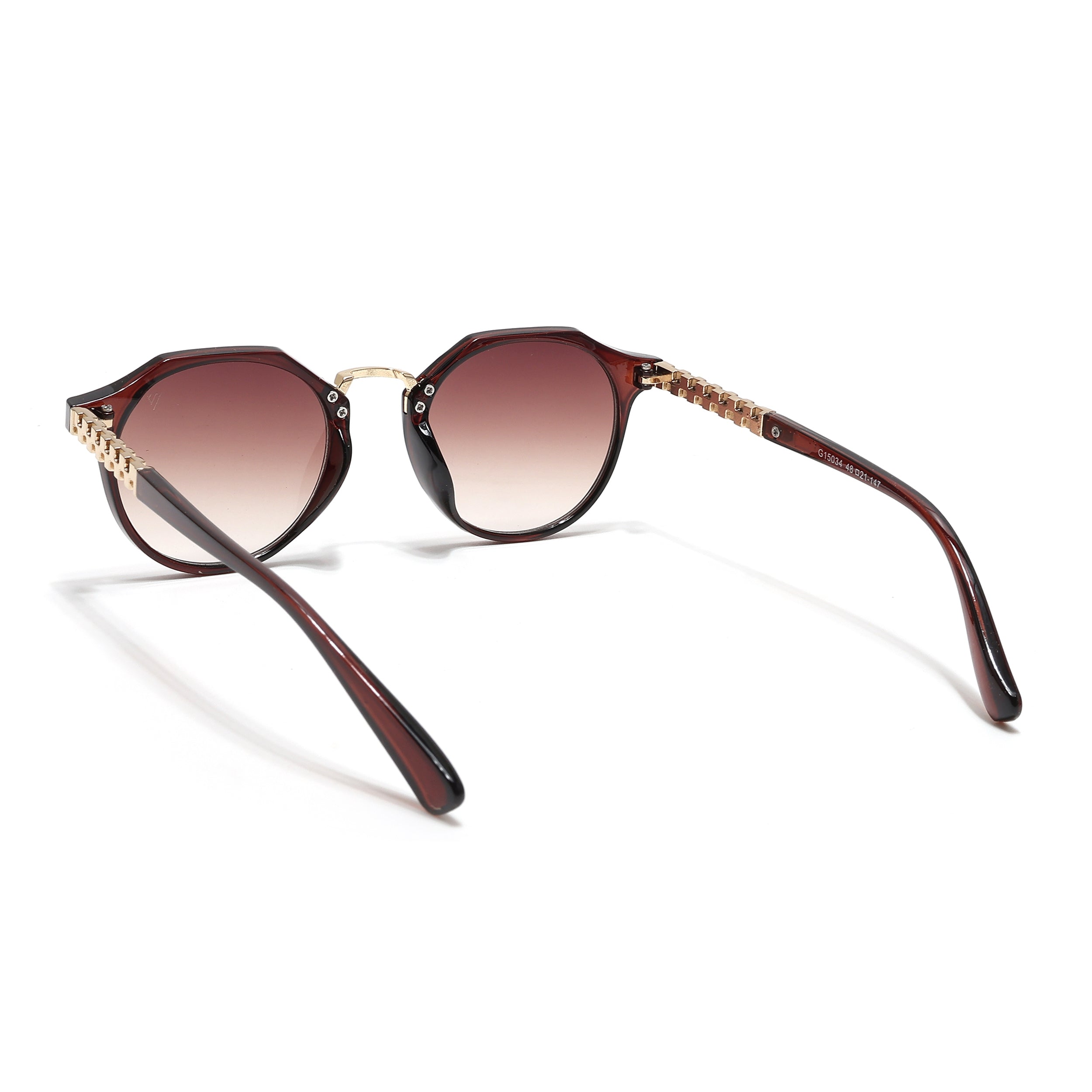 Round Sunglasses (Brown & Clear Lens | Brown Frame - MG6427)