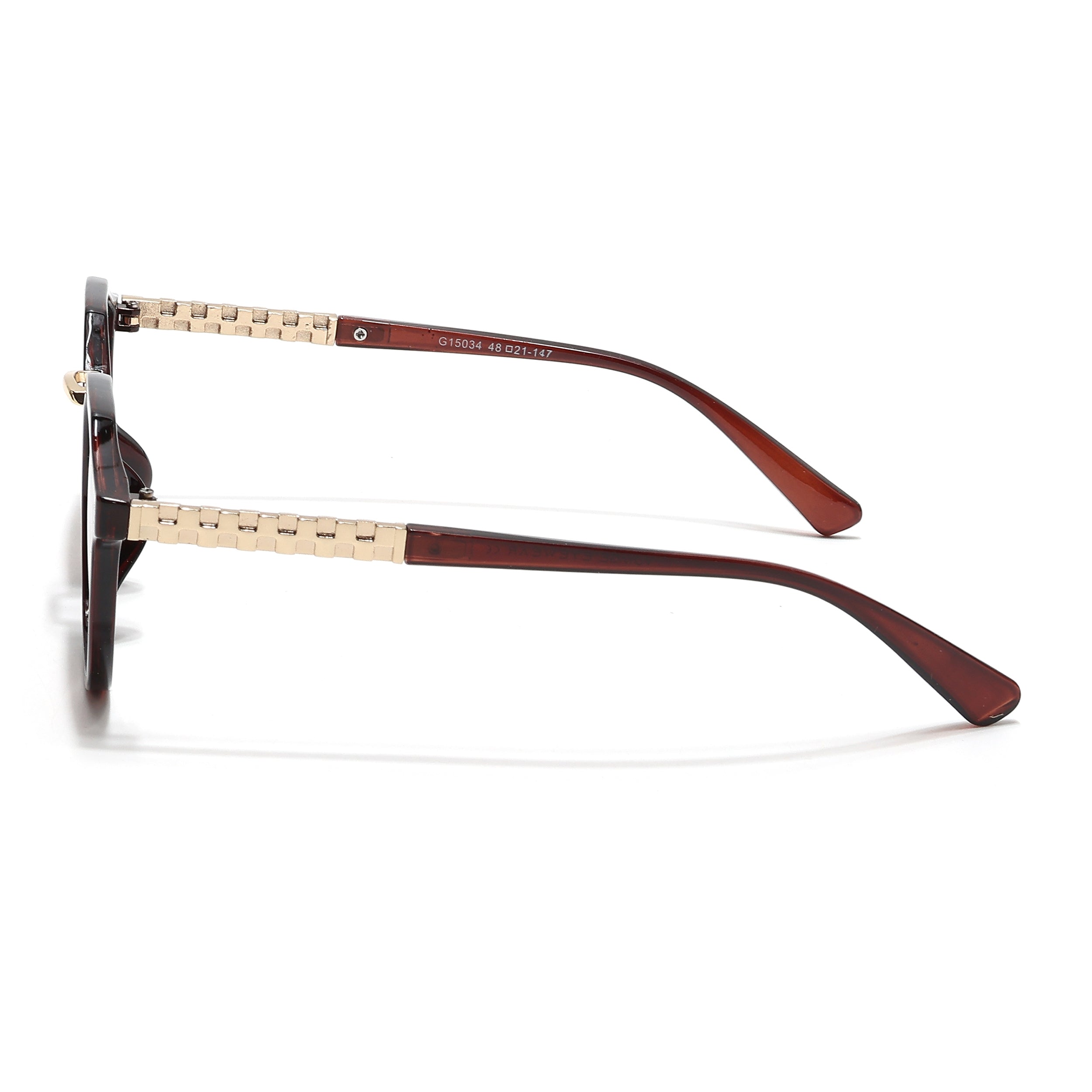 Round Sunglasses (Brown & Clear Lens | Brown Frame - MG6427)