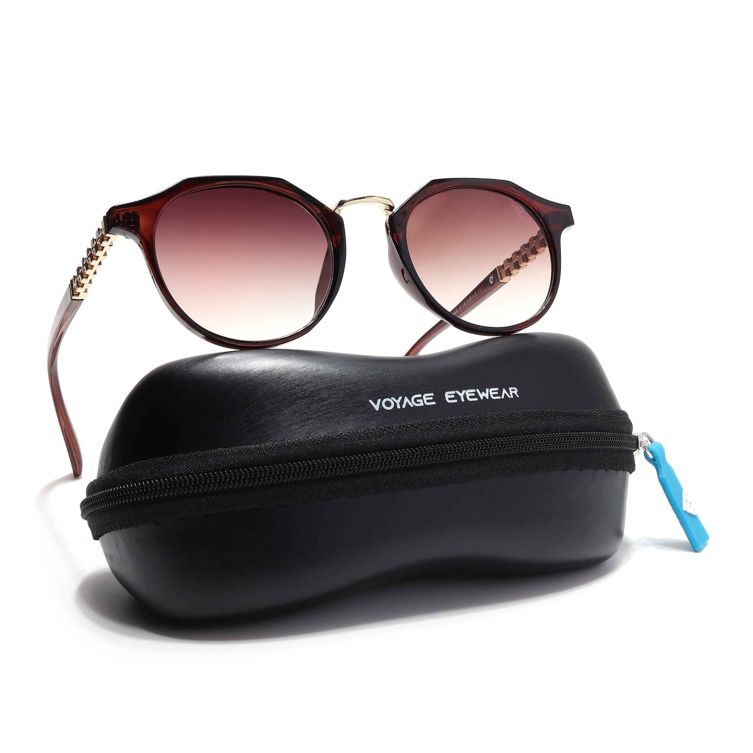 Round Sunglasses (Brown & Clear Lens | Brown Frame - MG6427)