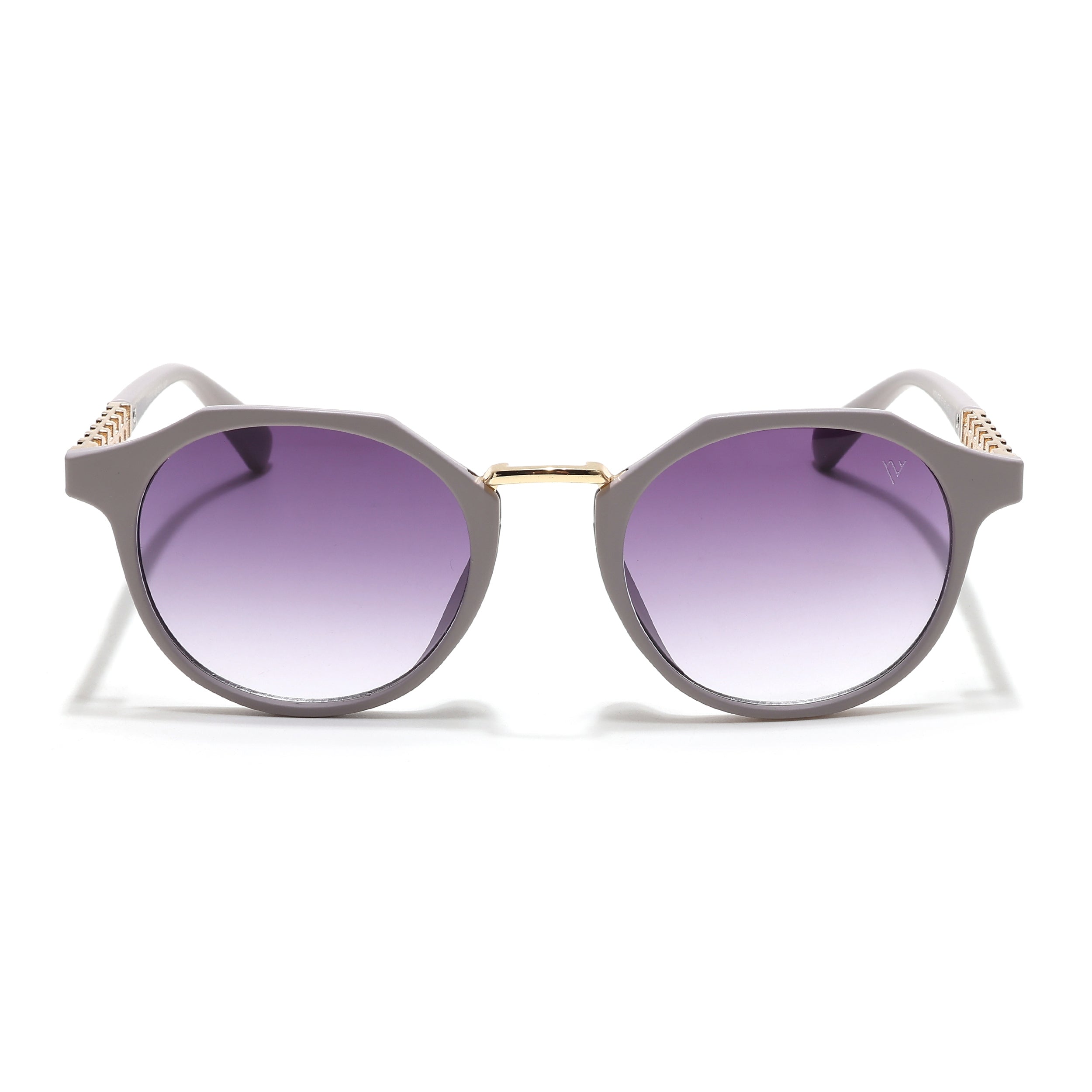 Round Sunglasses (Purple & Clear Lens | Grey Frame - MG6429)