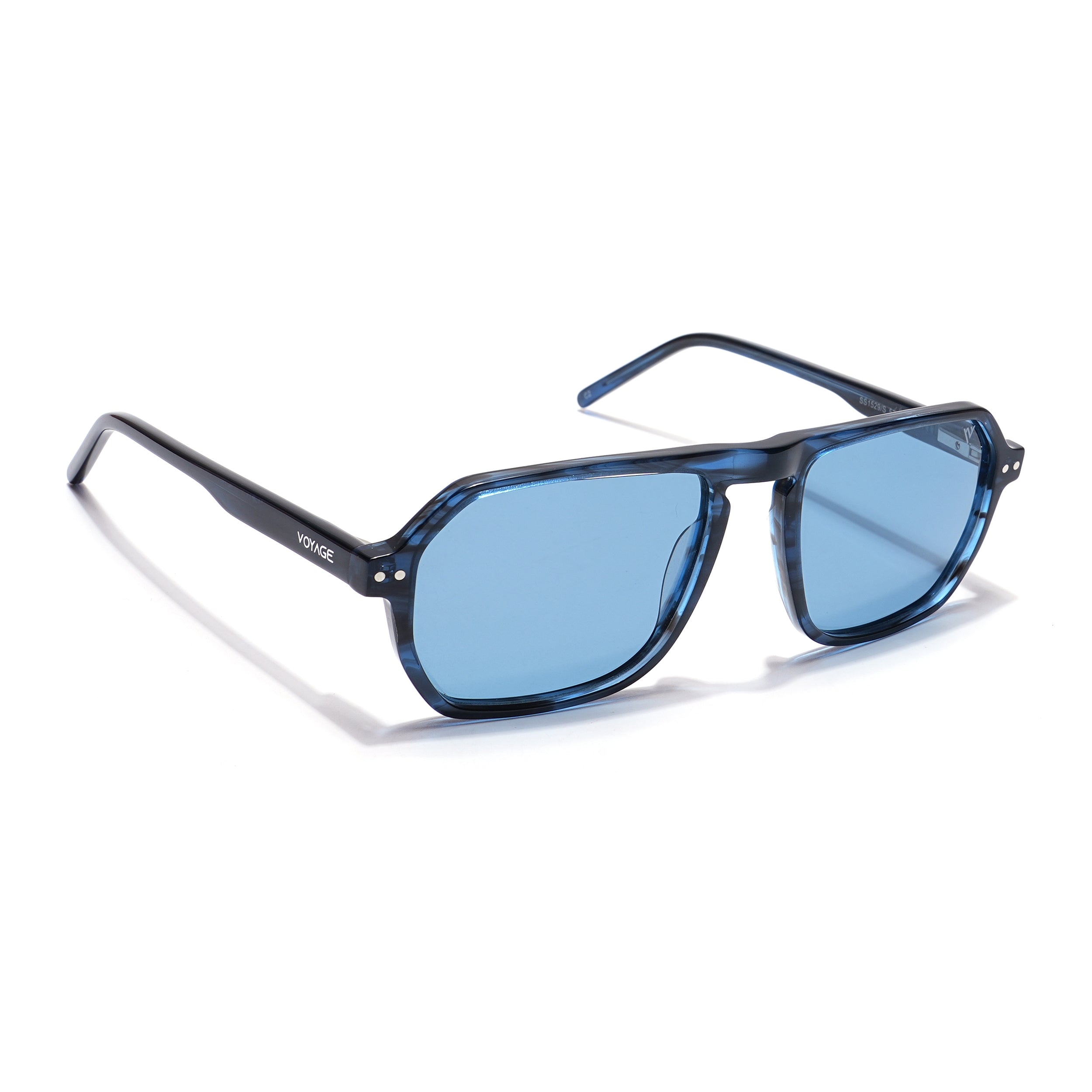 Voyage Select Square Sunglasses (Blue Lens | Shine Blue Frame - SLPMG5983)