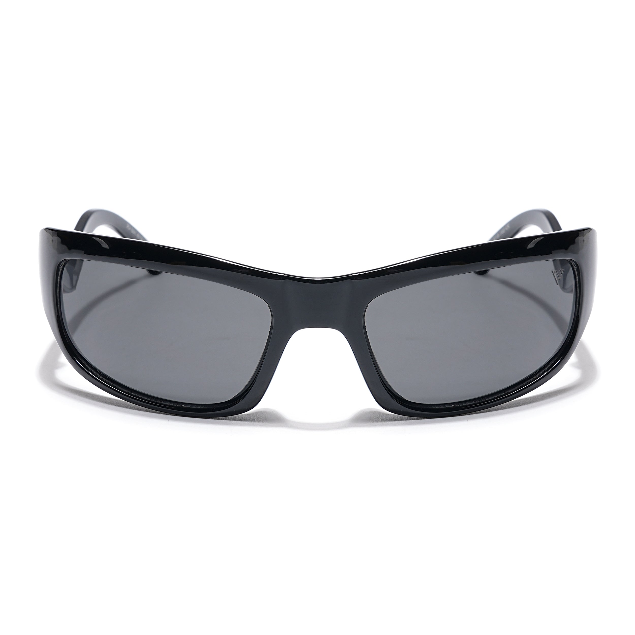 Wrap Around Polarized Sunglasses (Black Lens | Shine Black Frame - PMG5589)