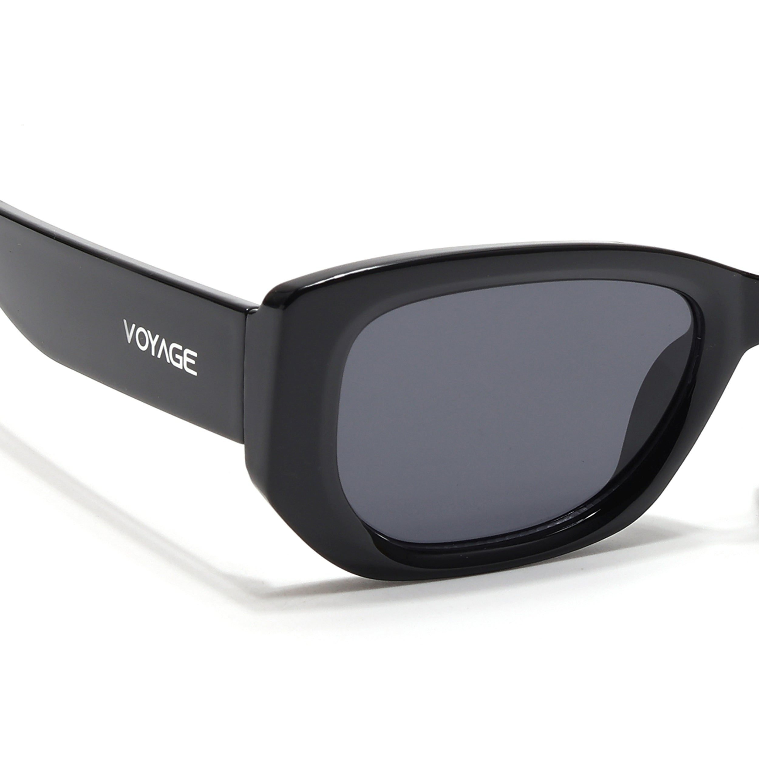 Cosmos |  Black Rectangle Sunglasses | Black Lens - MG6569