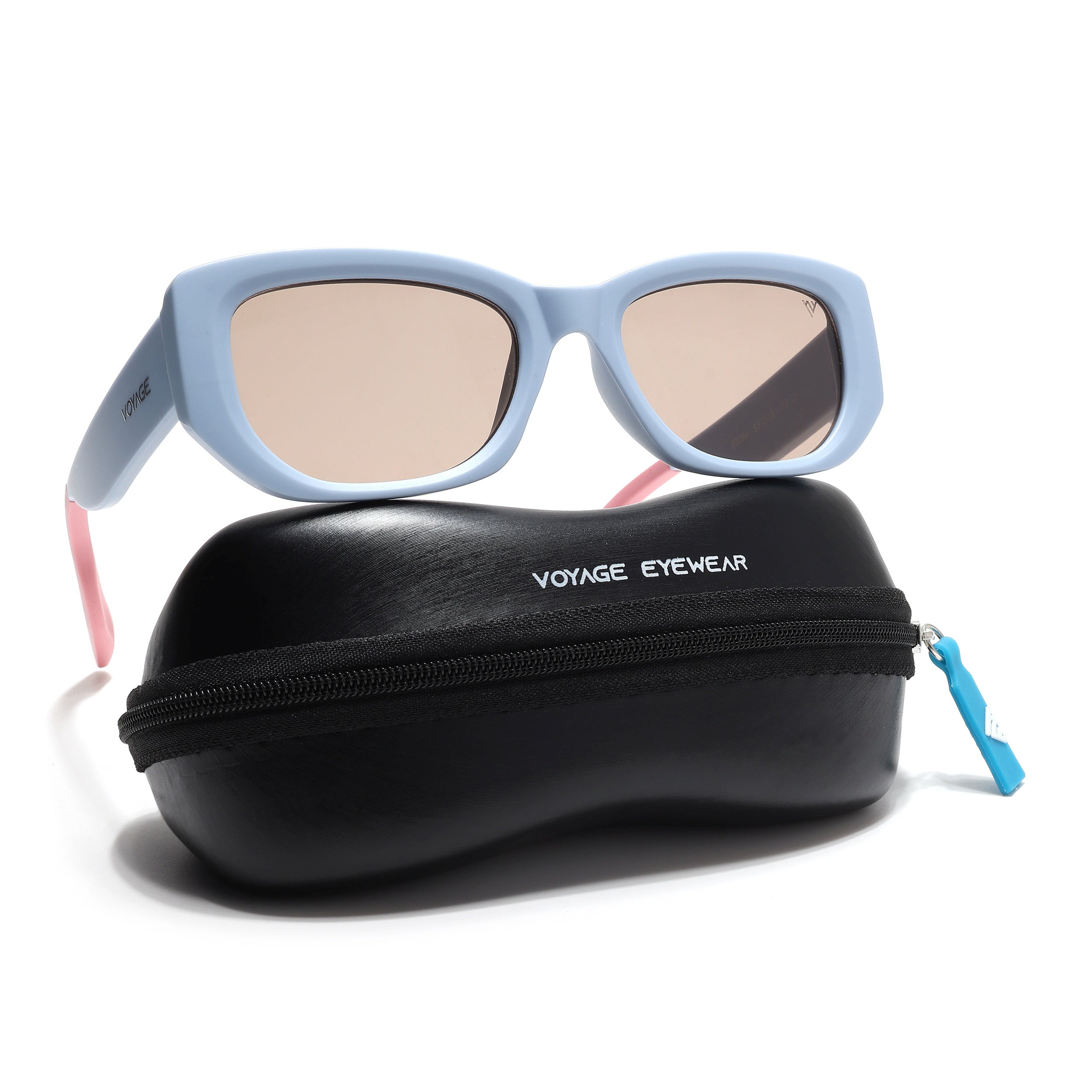 Cosmos |  Blue Rectangle Sunglasses | Light Brown Lens - MG6571