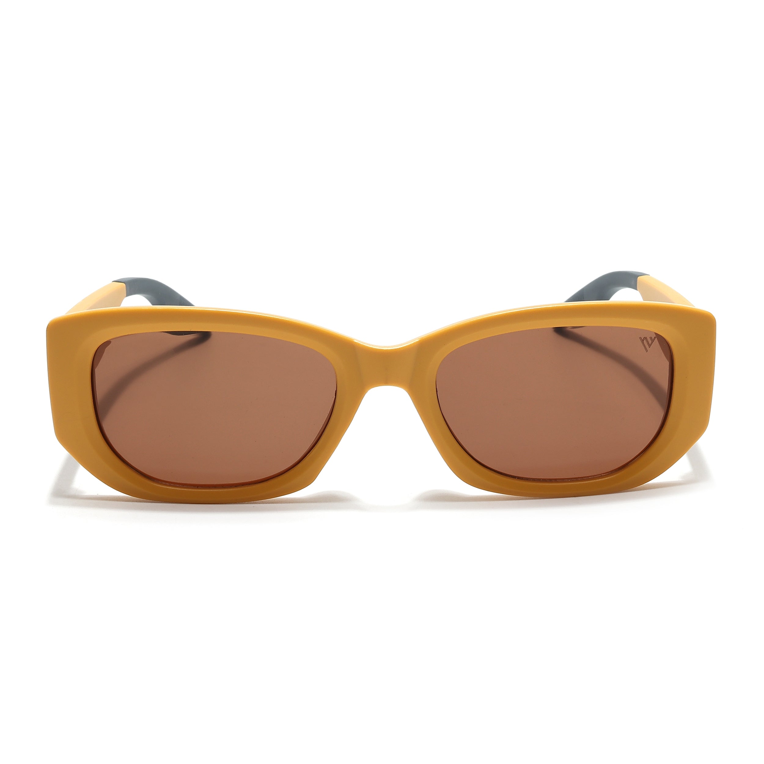 Cosmos |  Matt Yellow Rectangle Sunglasses | Brown Lens - MG6573