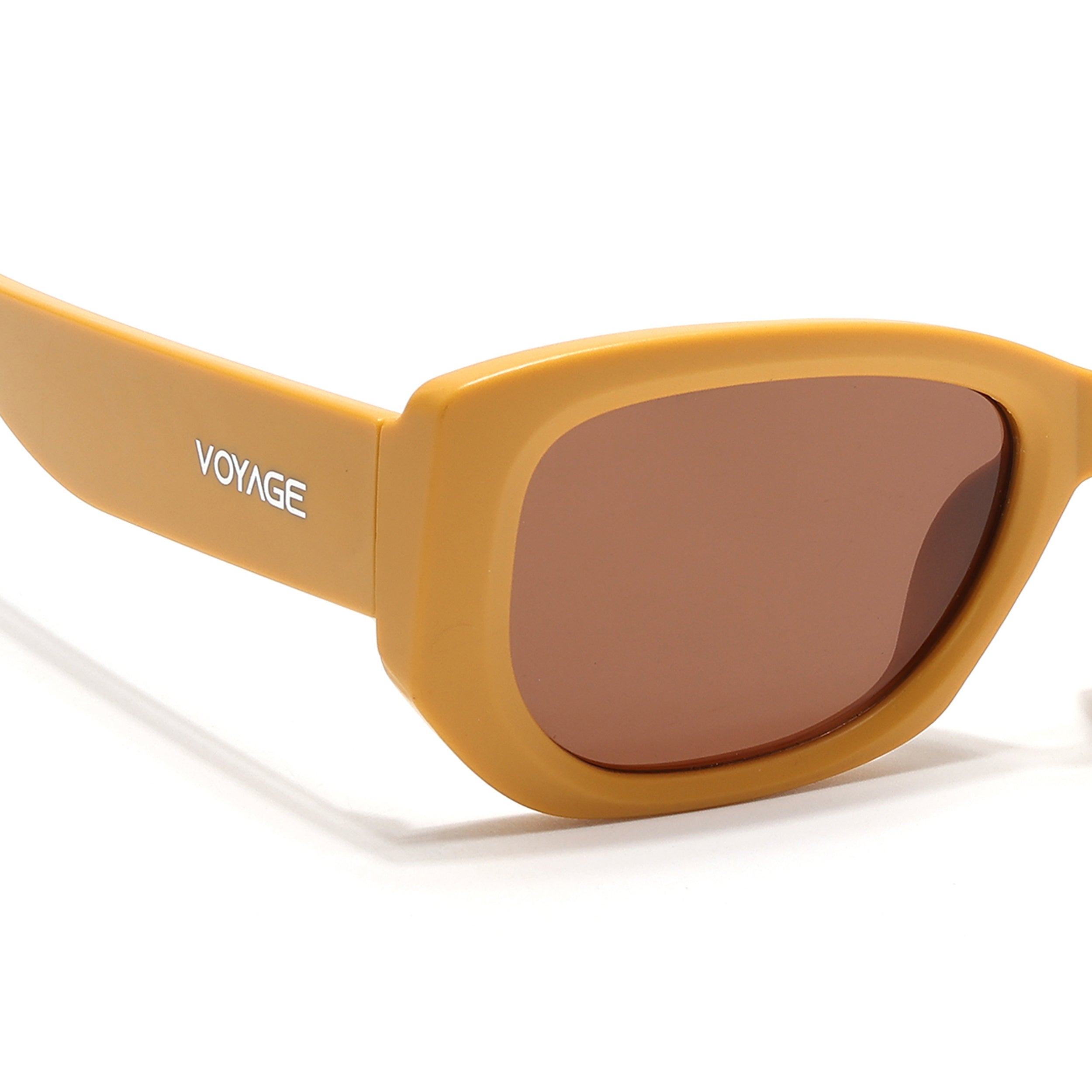 Cosmos |  Matt Yellow Rectangle Sunglasses | Brown Lens - MG6573