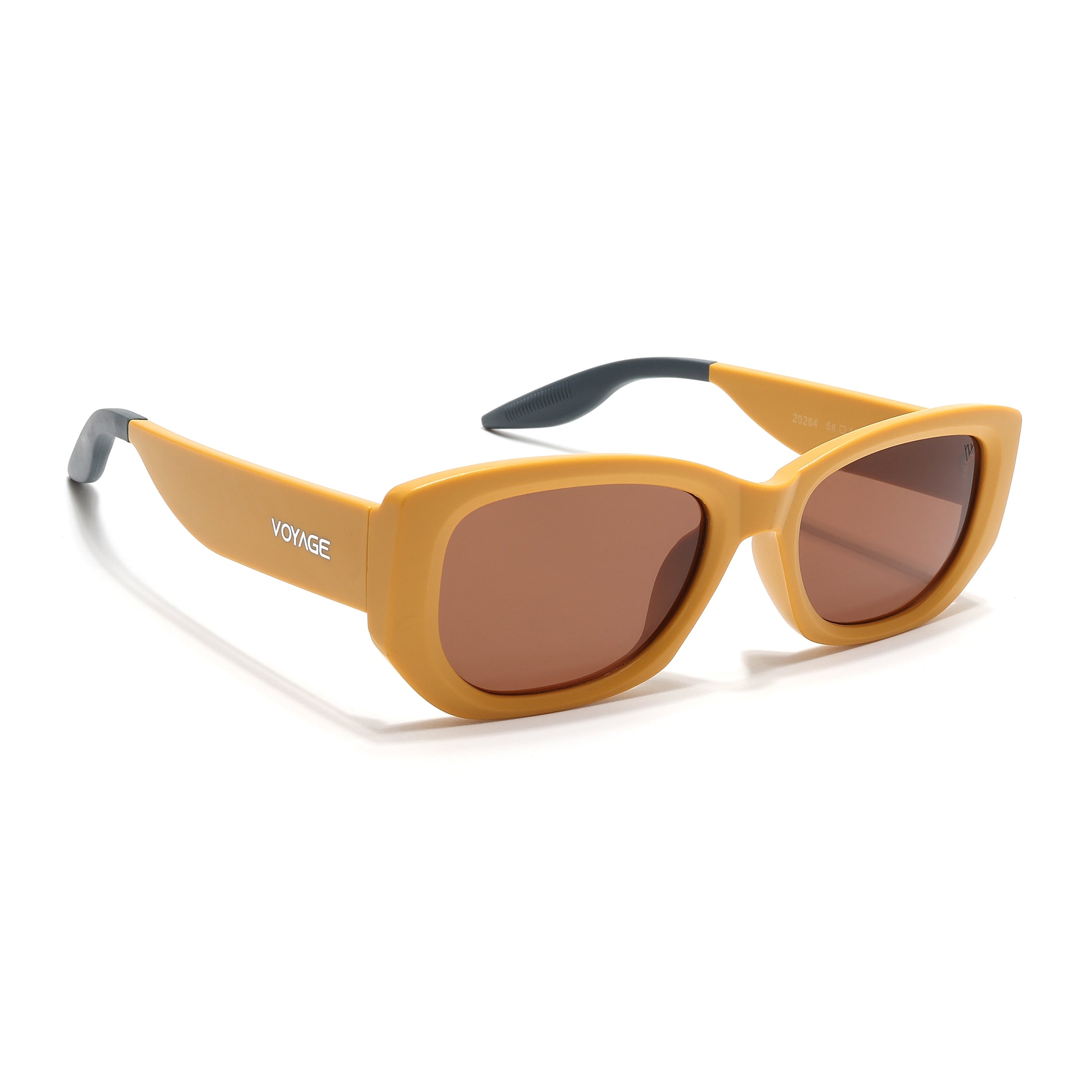 Cosmos |  Matt Yellow Rectangle Sunglasses | Brown Lens - MG6573