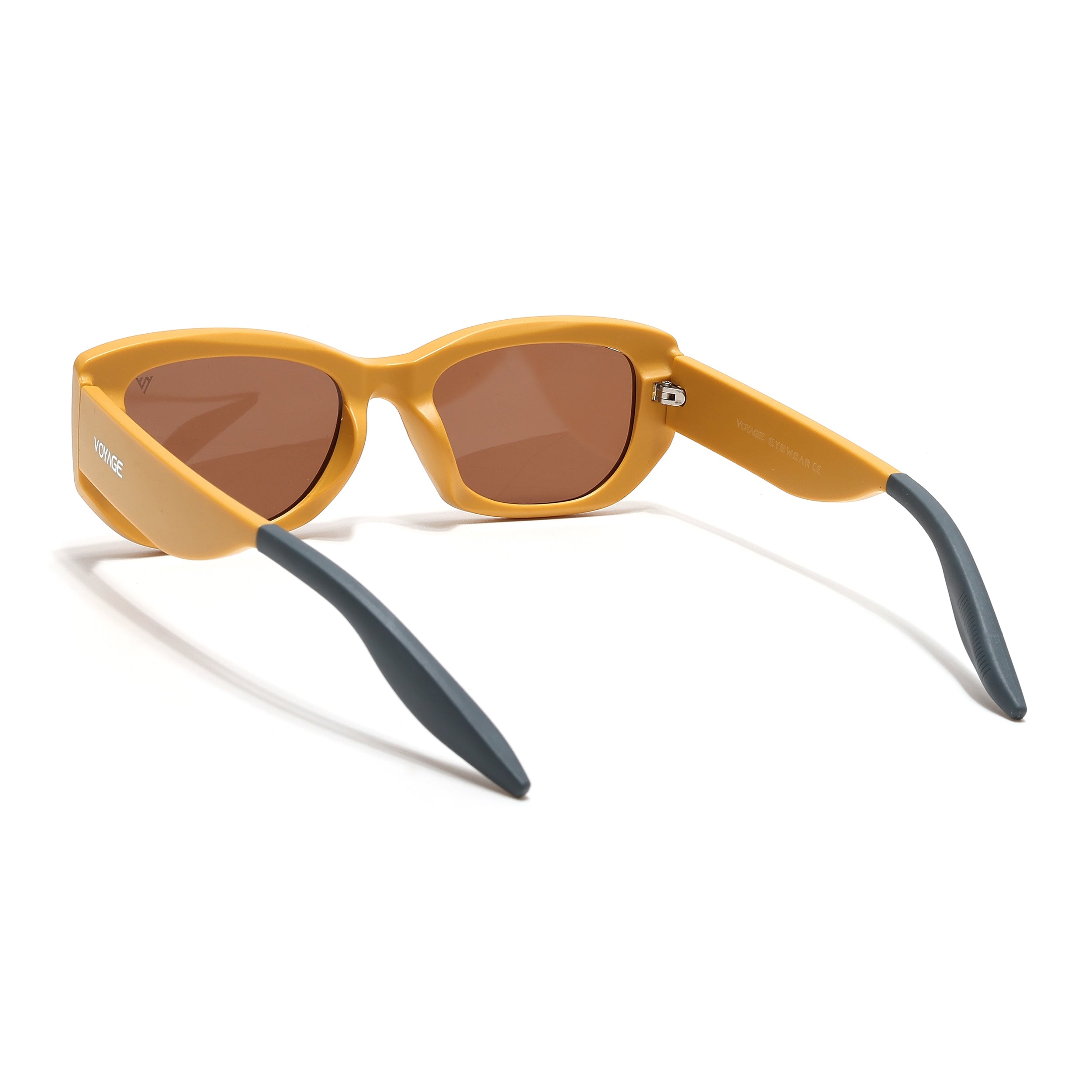 Cosmos |  Matt Yellow Rectangle Sunglasses | Brown Lens - MG6573