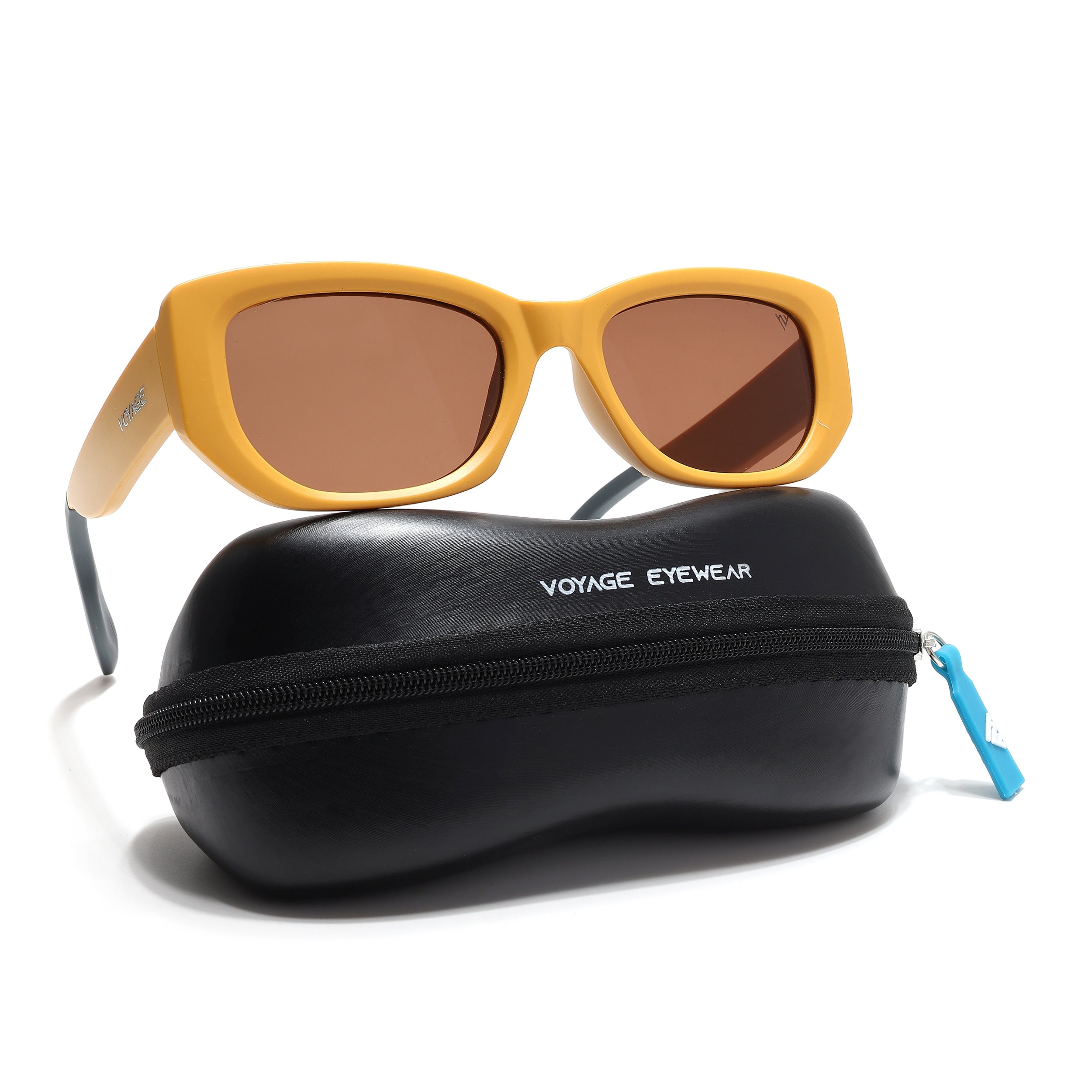 Cosmos |  Matt Yellow Rectangle Sunglasses | Brown Lens - MG6573