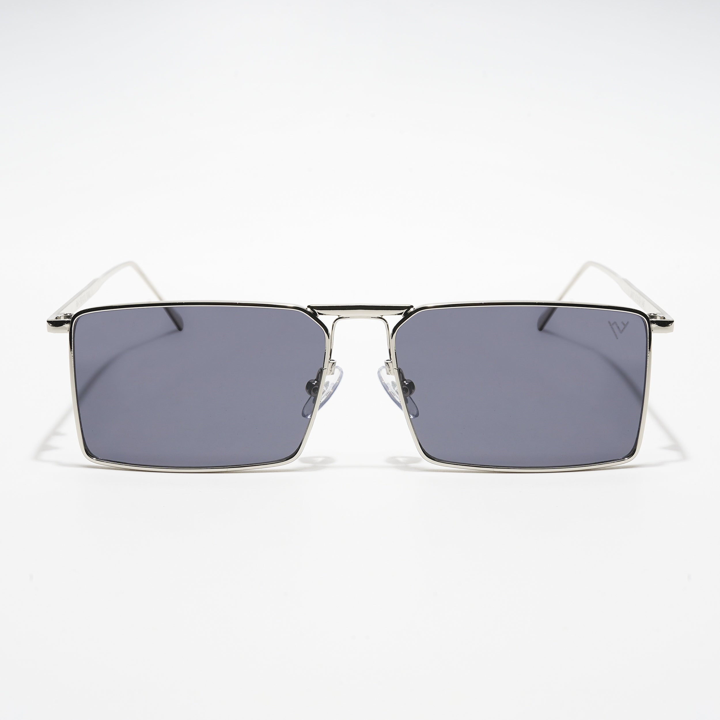 Voyage Silver Digger | Black & Silver Rectangular Sunglasses - MG3573