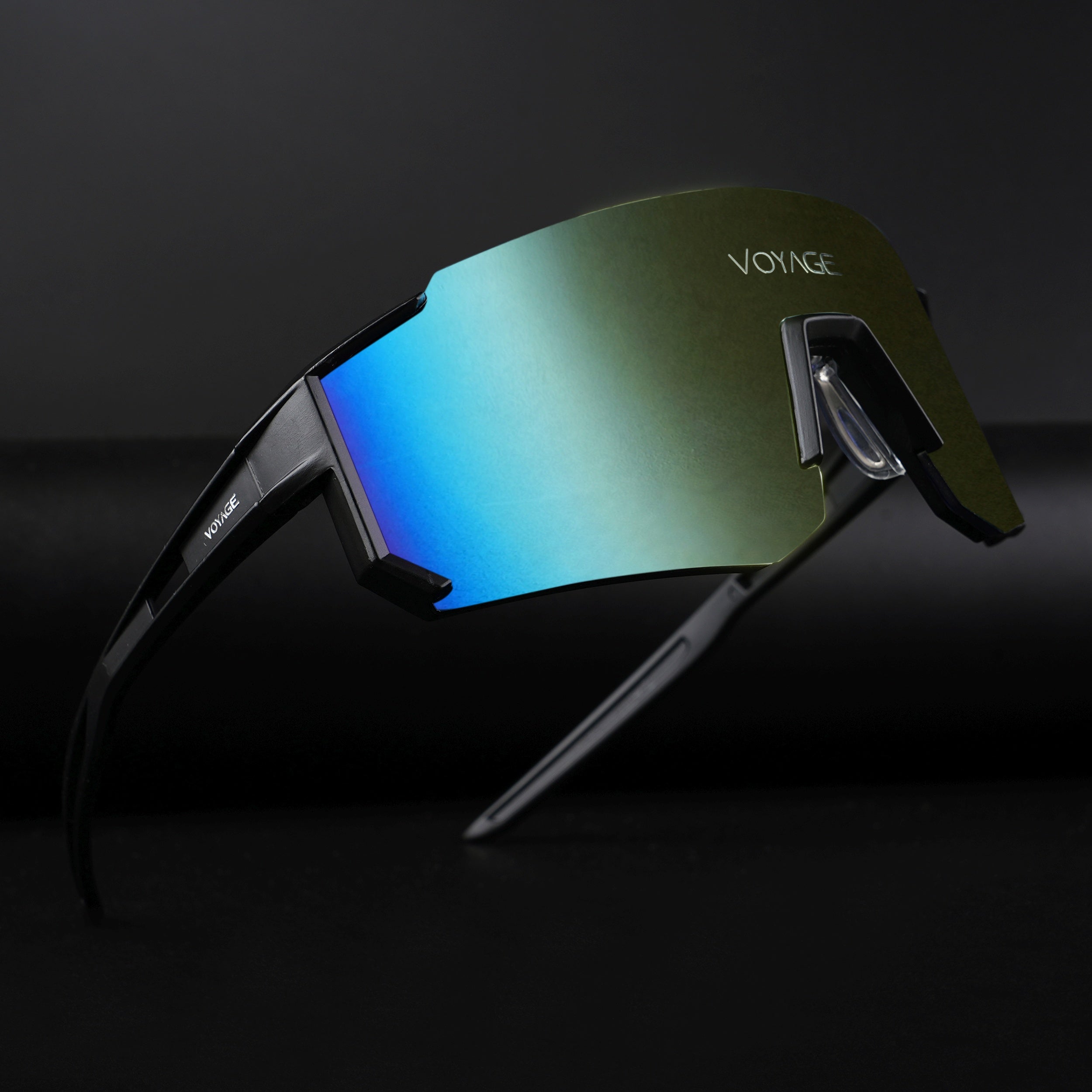 Voyage Drift Sunglasses for Men & Women (Multicolor Lens | Black Frame - MG5621)