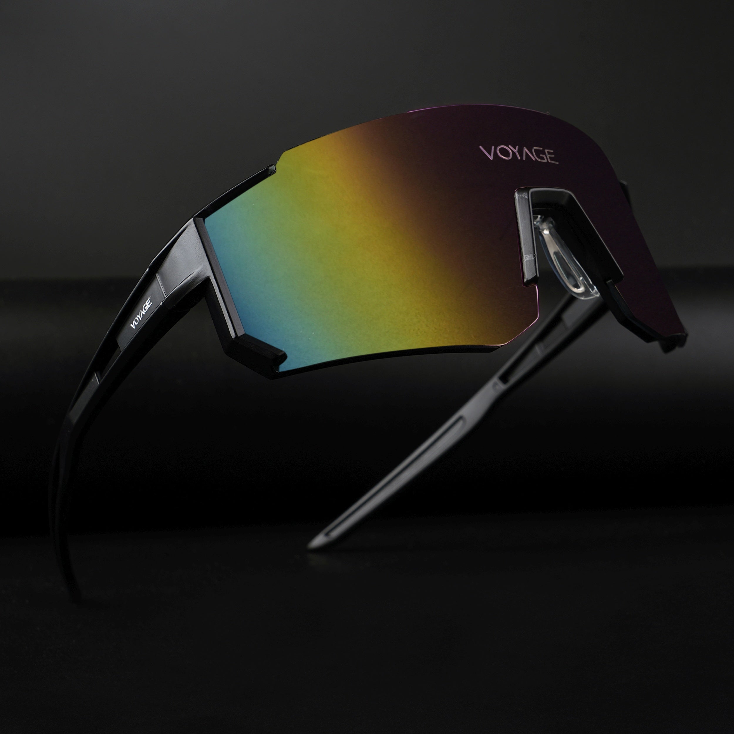 Voyage Drift Sunglasses for Men & Women (Multicolor Lens | Black Frame - MG5625)