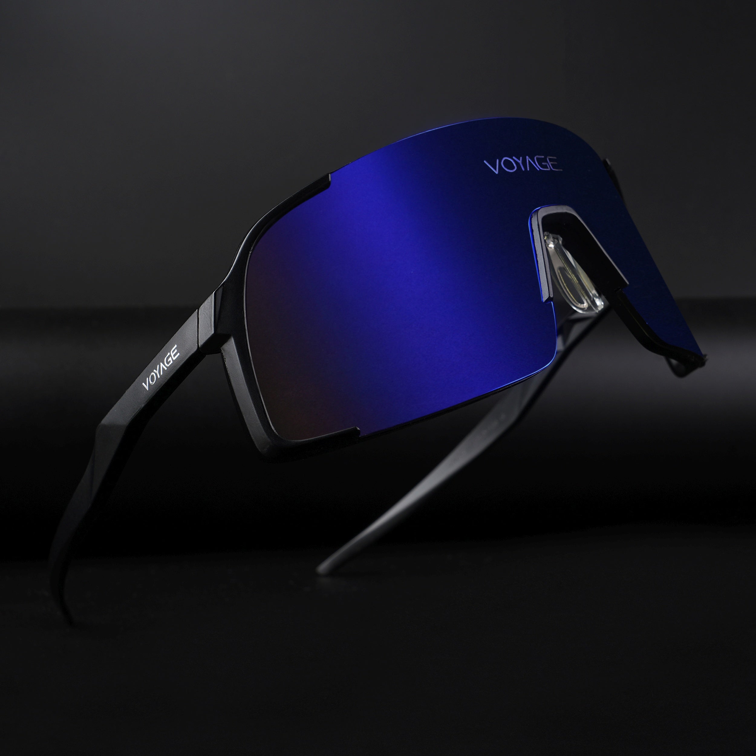 Voyage Drift Sunglasses for Men & Women (Blue Lens | Black Frame - MG5627)