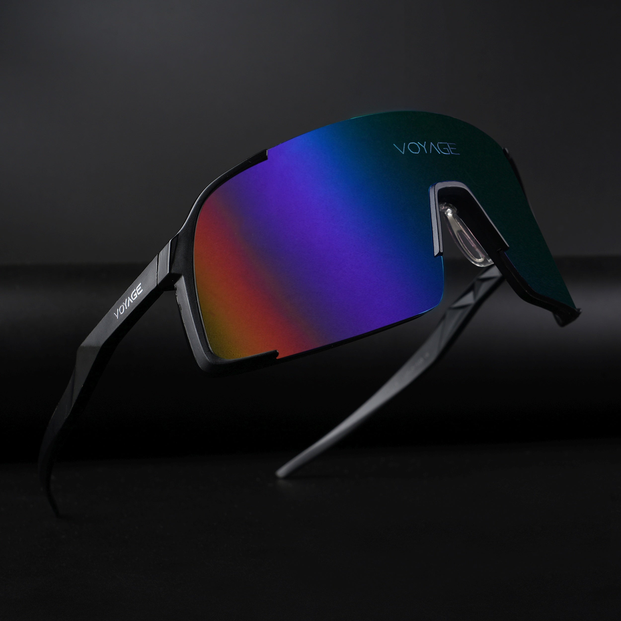 Voyage Drift Sunglasses for Men & Women (Multicolor Lens | Black Frame - MG5631)