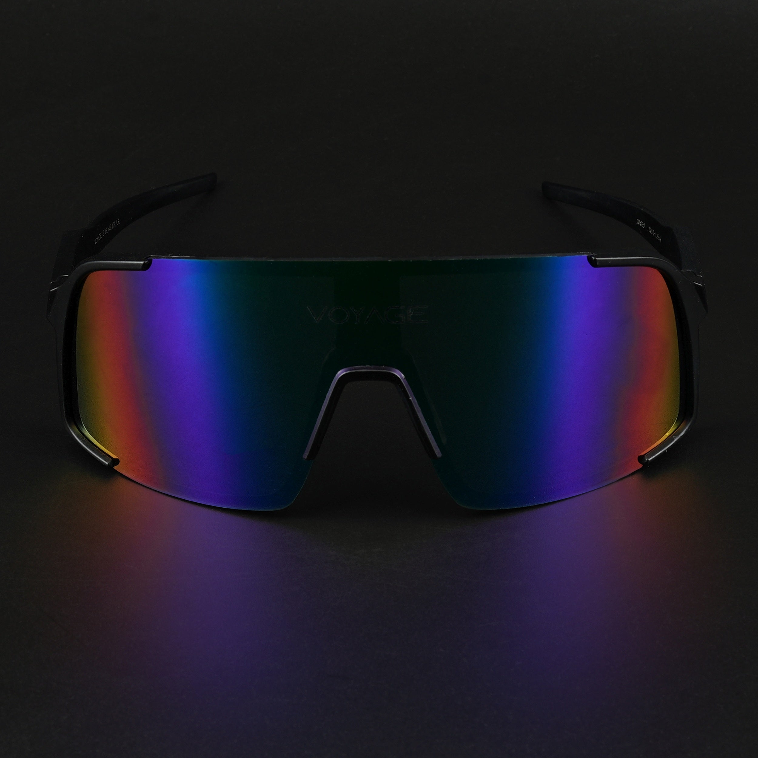 Voyage Drift Sunglasses for Men & Women (Multicolor Lens | Black Frame - MG5631)