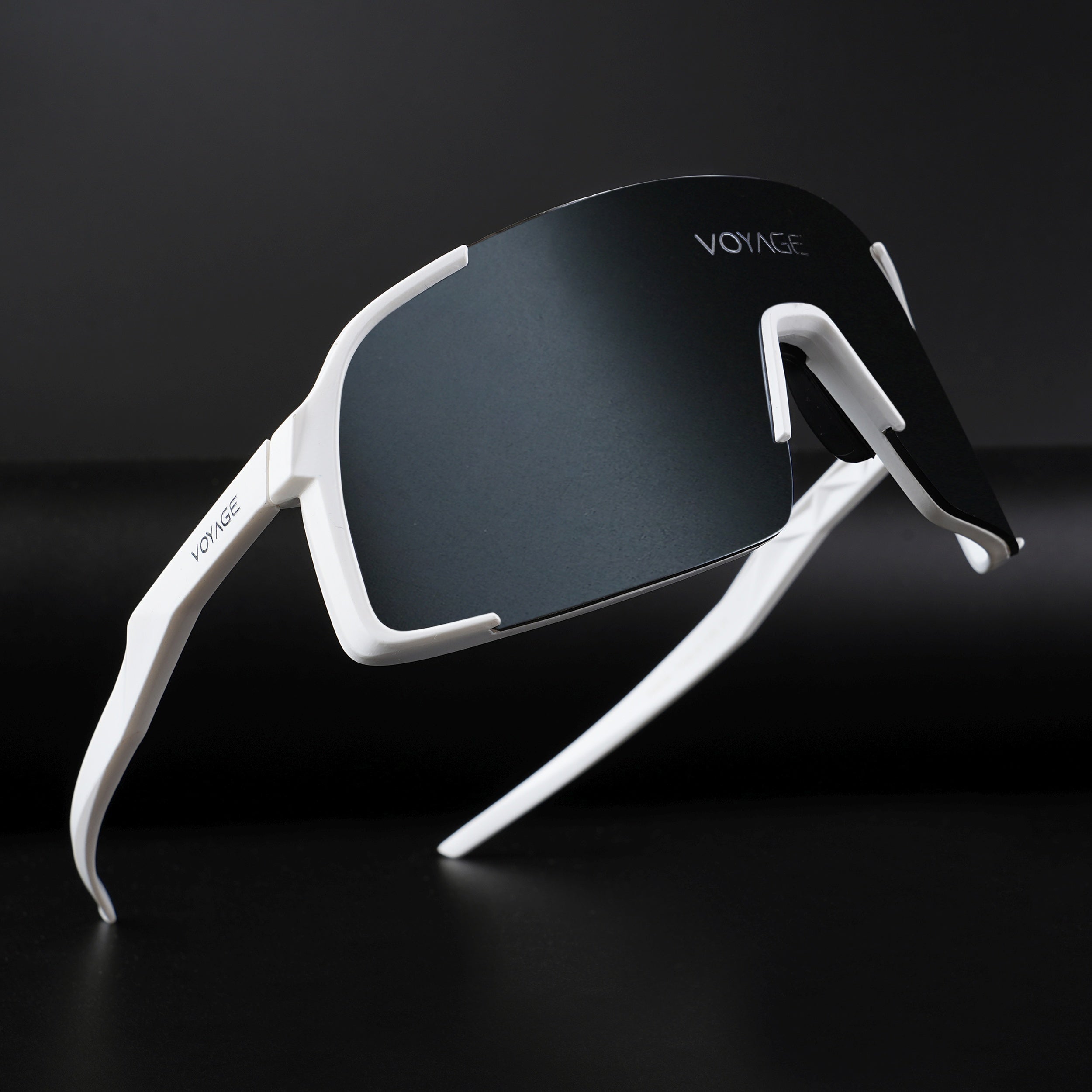 Voyage Drift Sunglasses for Men & Women (Grey Lens | White Frame - MG5632)