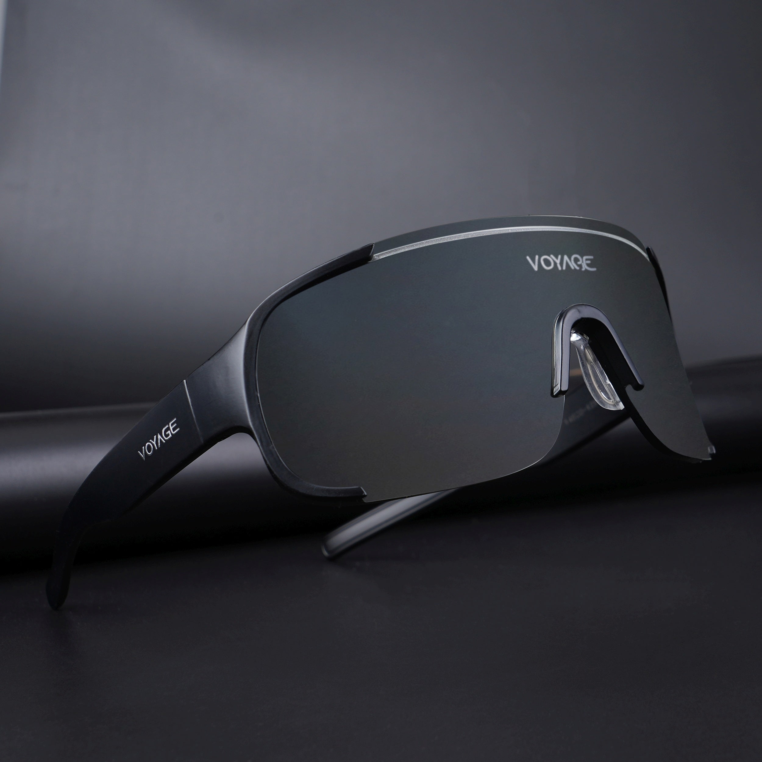 Voyage Drift Sunglasses for Men & Women (Clear Lens | Black Frame - MG5515)