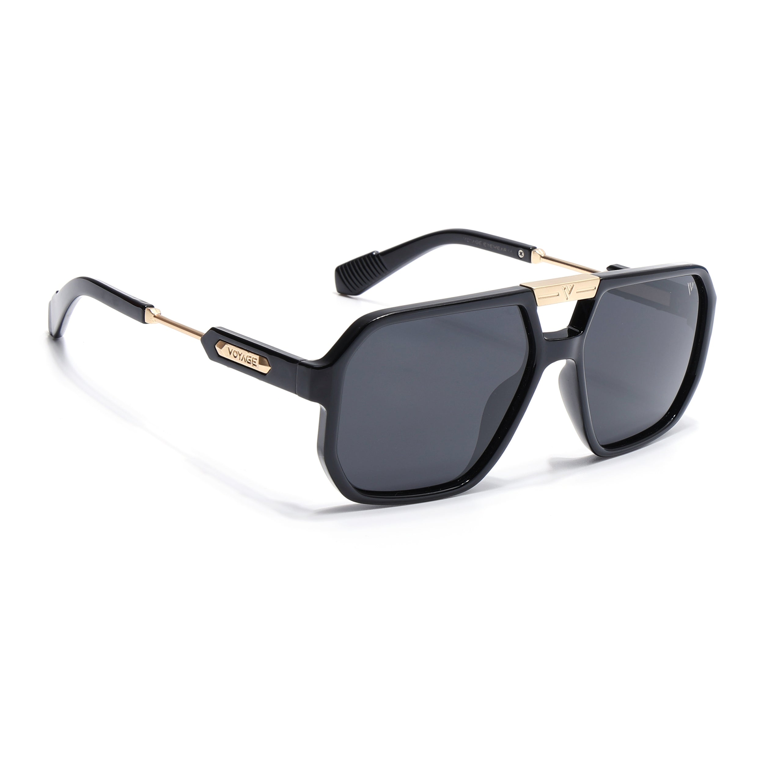 Thunder | Golden Wayfarer Polarized Sunglasses | PMG6690