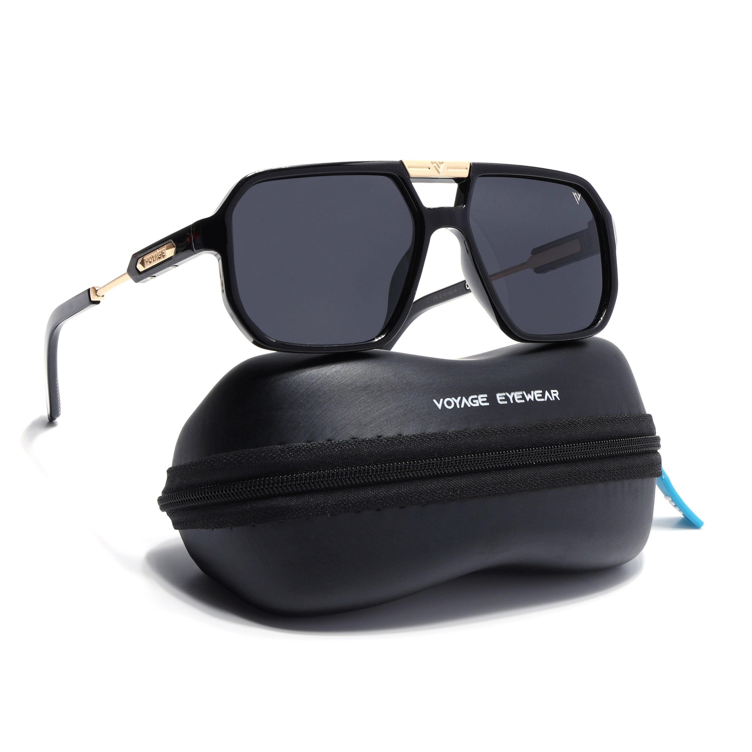 Thunder | Golden Wayfarer Polarized Sunglasses | PMG6690