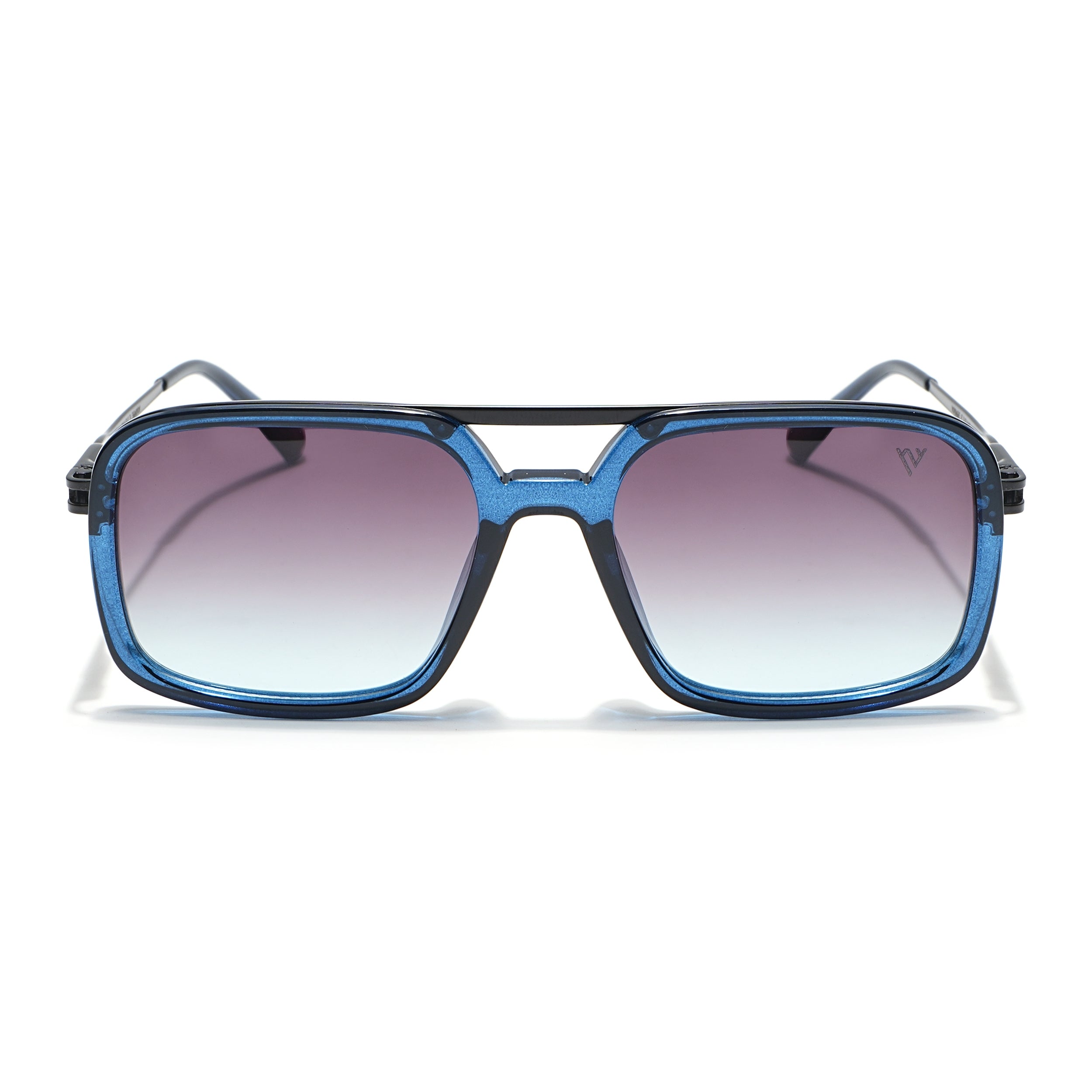 Voyage Select Wayfarer Sunglasses (Brown & Clear Lens | Transparent Blue Frame - SLPMG6303)