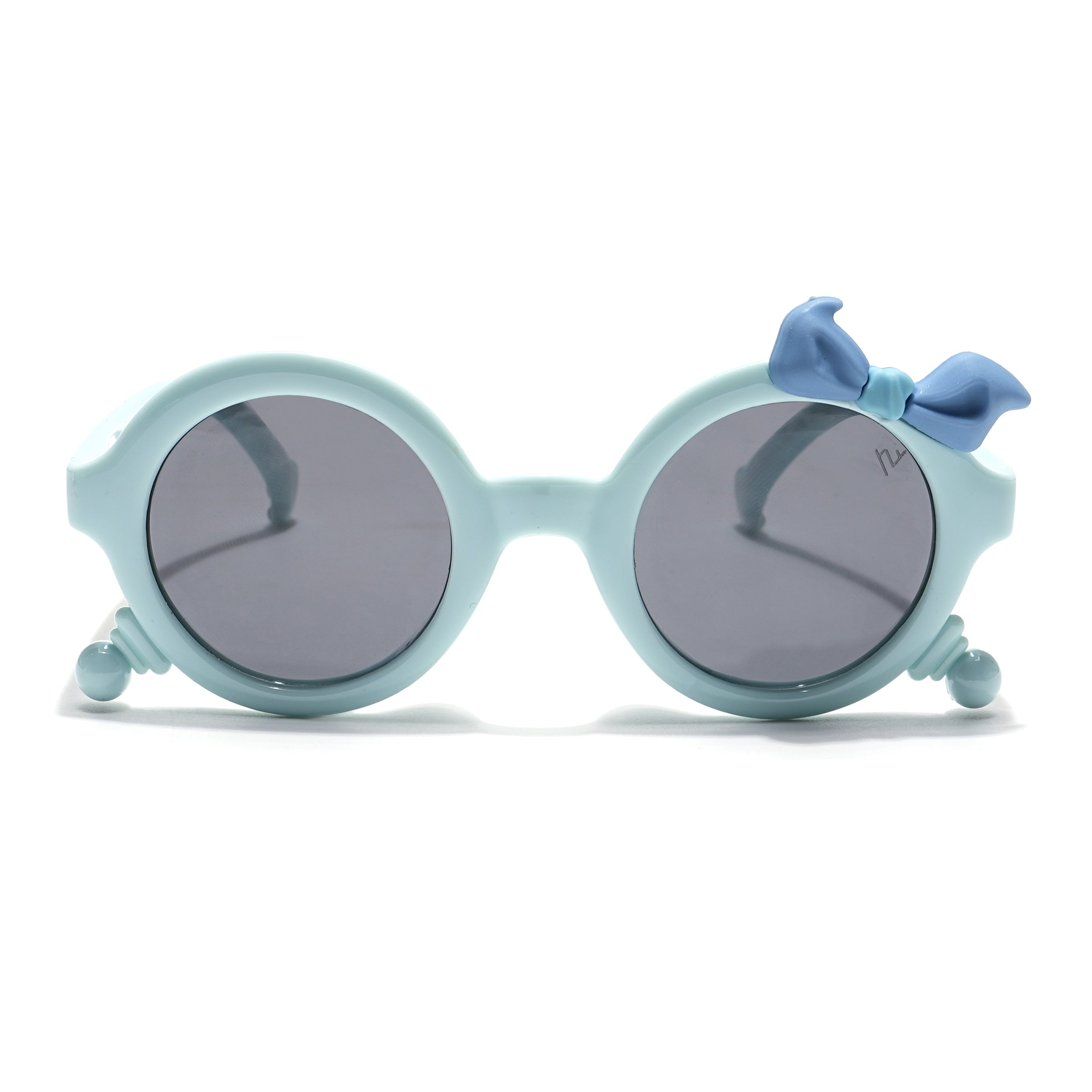 Round Sunglasses for Kids -6 yrs To 12 yrs (Black Lens | Sky Blue Frame - PMG6092)