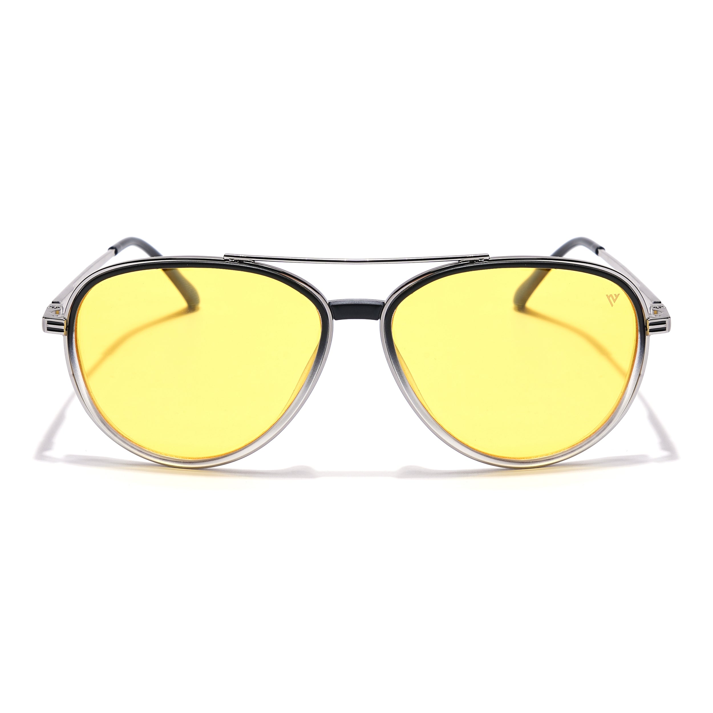 Voyage Select Aviator Sunglasses (Yellow Lens | Black & Transparent Frame - SLPMG5936)