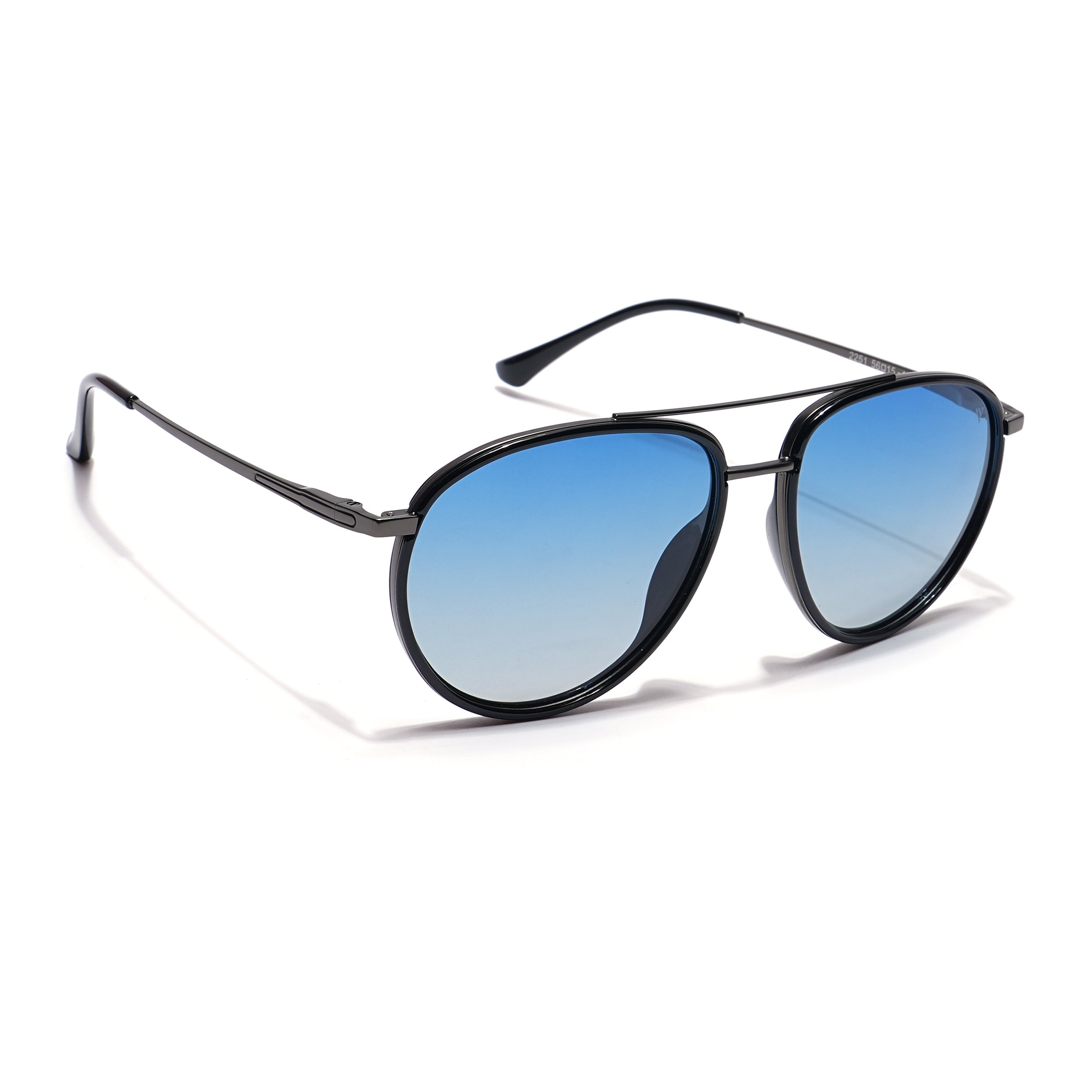 Voyage Select Aviator Sunglasses (Blue Lens | Black & Grey Frame - SLPMG5929)