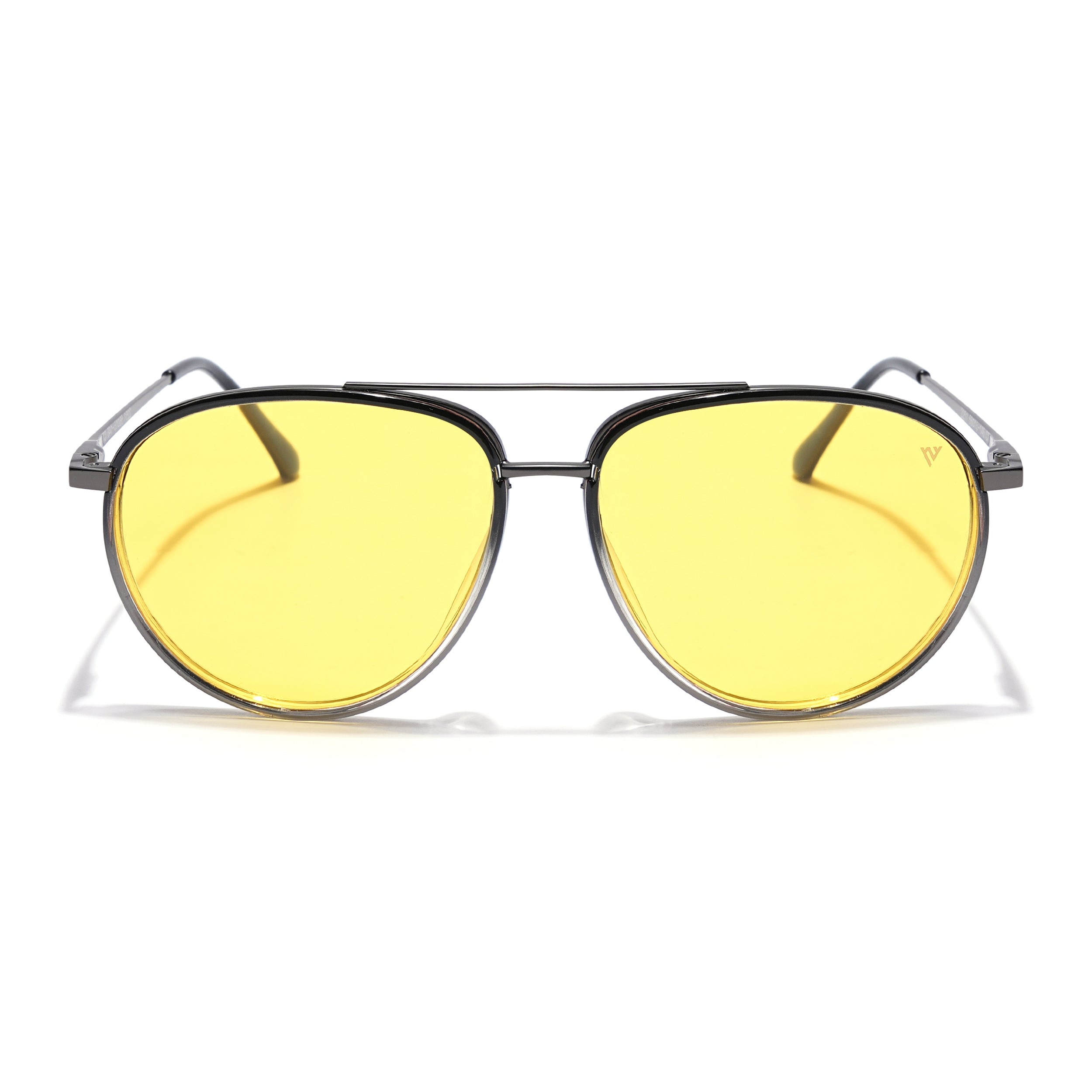 Voyage Select Aviator Sunglasses (Yellow Lens | Black & Transparent Frame - SLPMG5931)