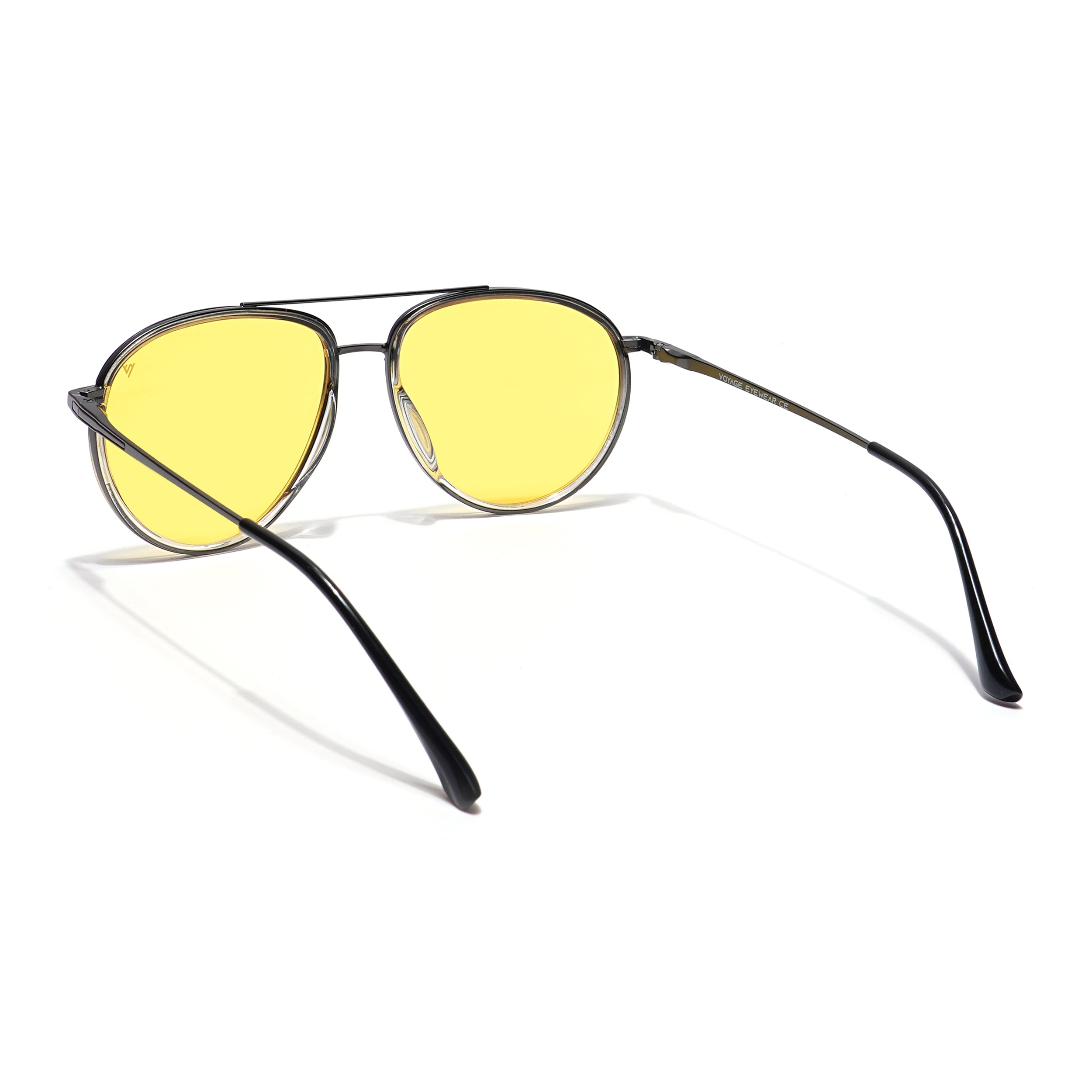 Voyage Select Aviator Sunglasses (Yellow Lens | Black & Transparent Frame - SLPMG5931)