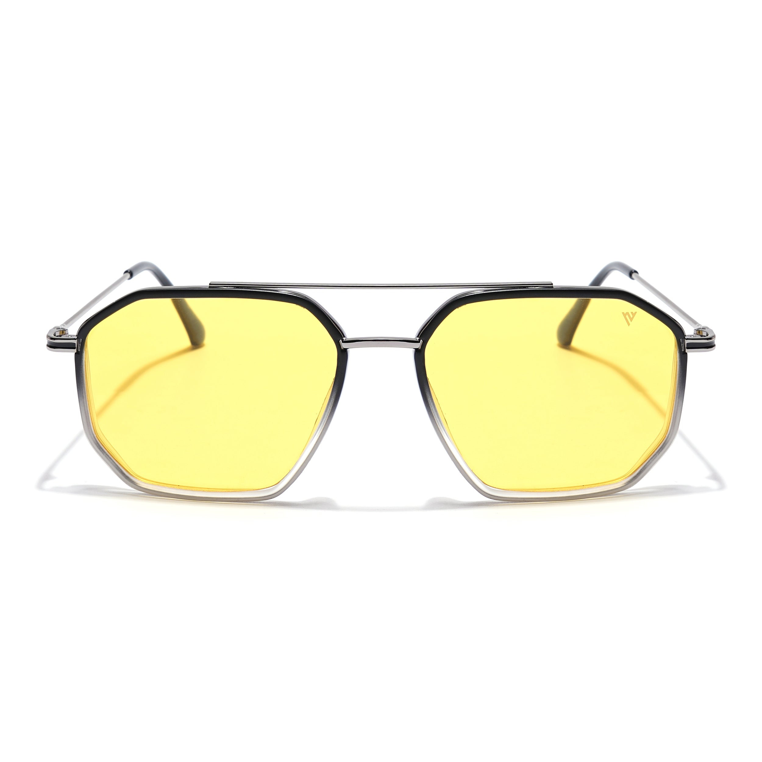 Voyage Select Square Sunglasses (Yellow Lens | Black & Transparent Frame - SLPMG5934)