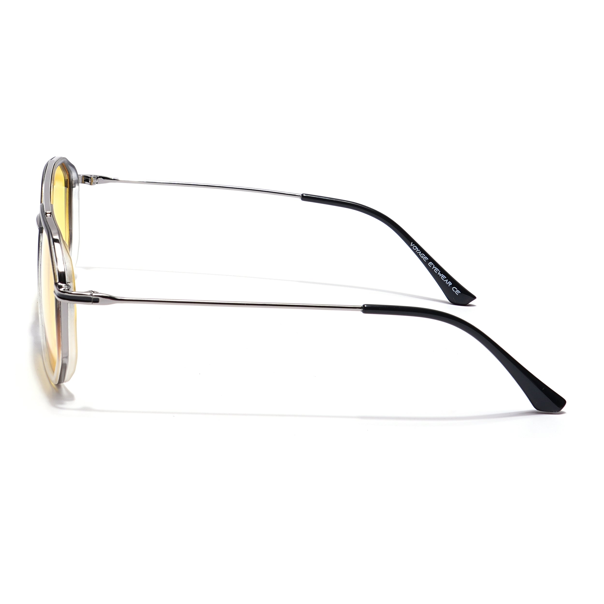 Voyage Select Square Sunglasses (Yellow Lens | Black & Transparent Frame - SLPMG5934)