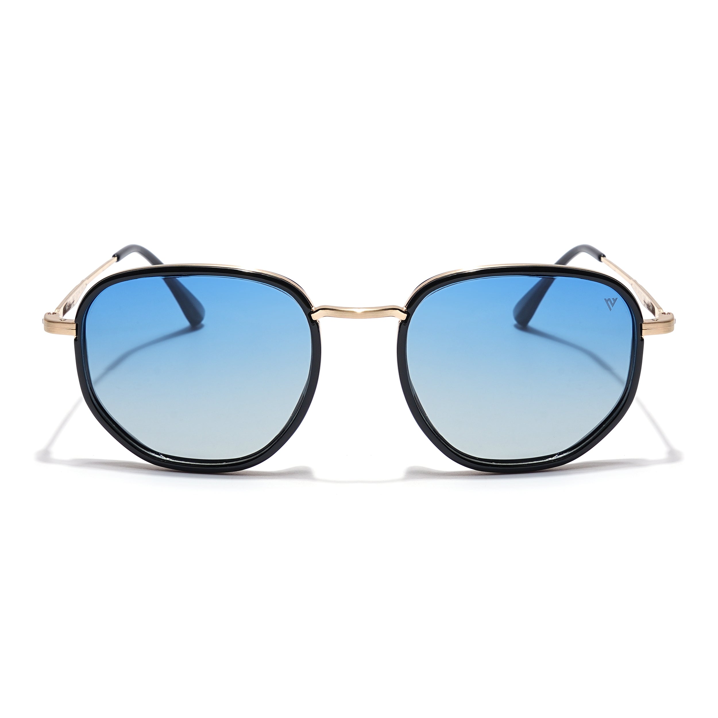 Voyage Select Square Sunglasses (Blue Lens | Black & Golden Frame - SLPMG5939)