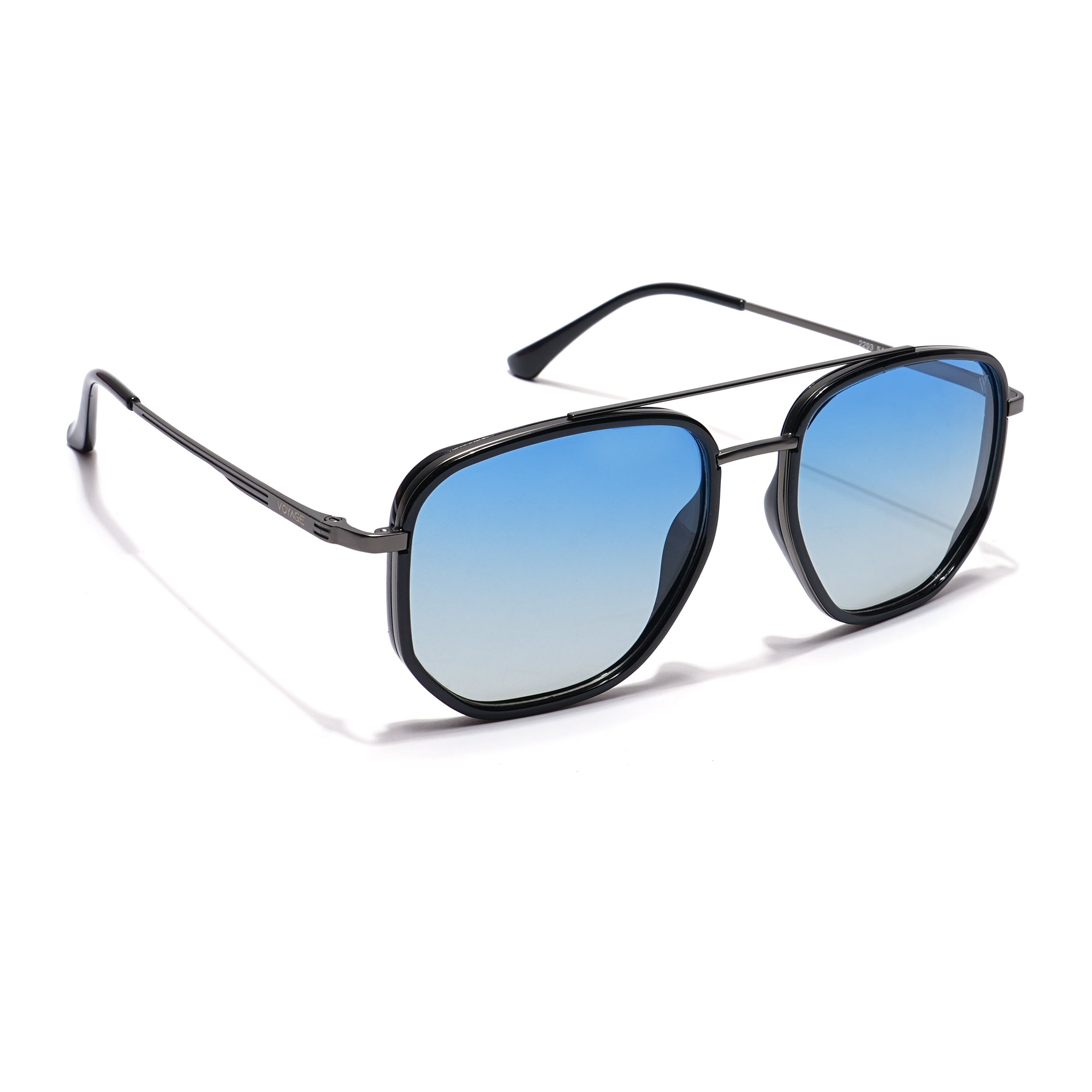 Voyage Select Square Sunglasses (Blue & Grey Lens | Black & Grey Frame - SLPMG5965)