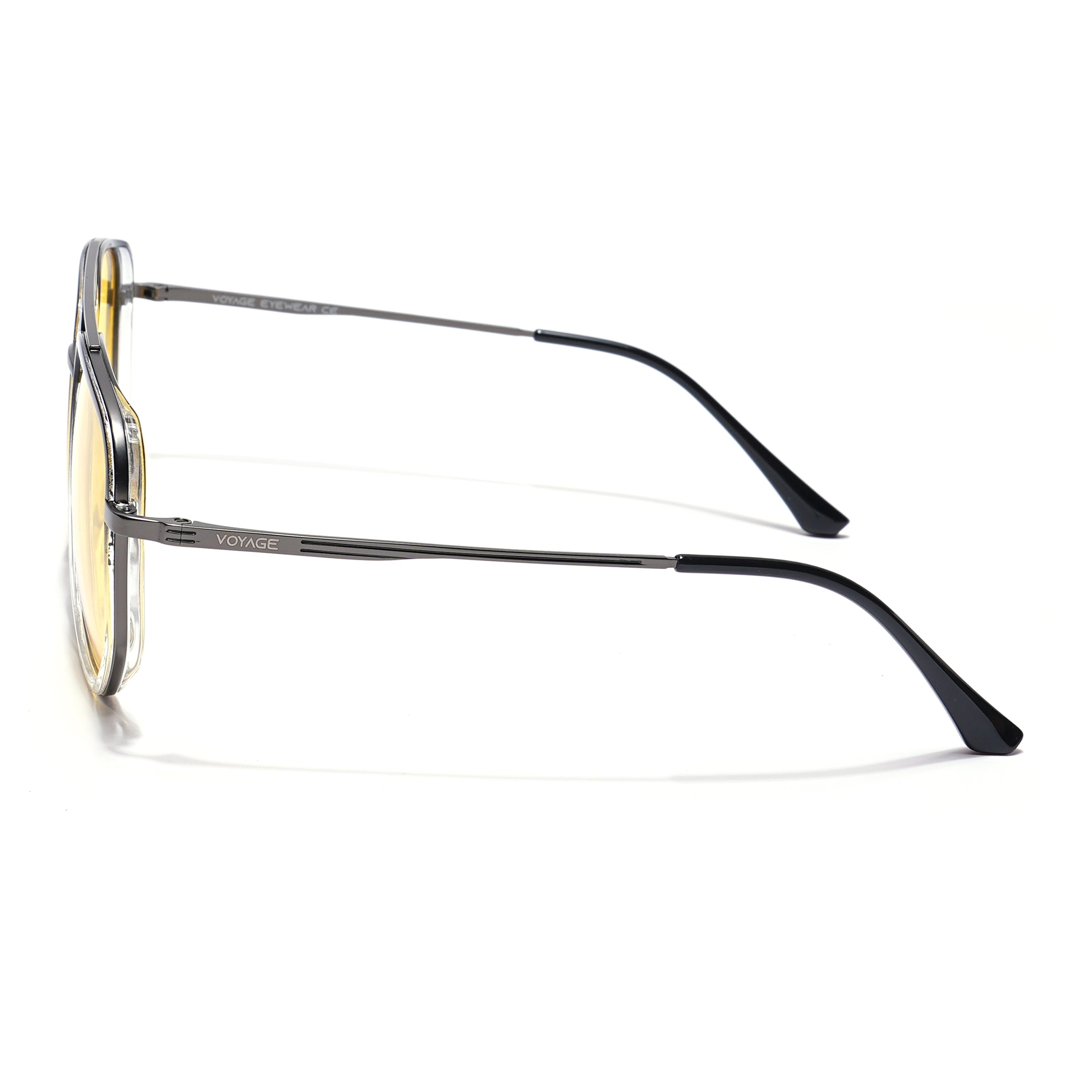 Voyage Select Square Sunglasses (Yellow Lens | Black & Transparent Frame - SLPMG5967)