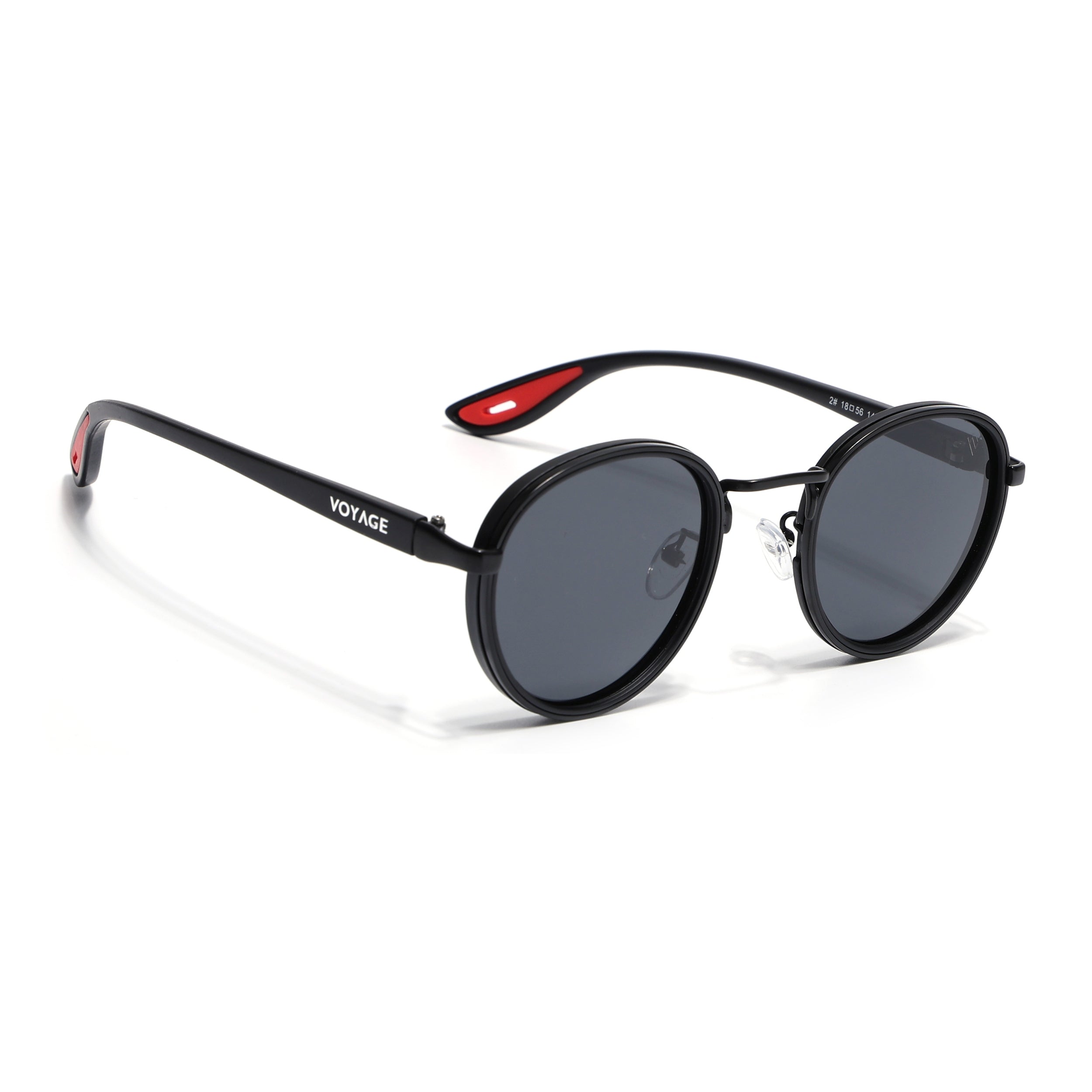 Pilot | Black Round Polarized Sunglasses | Black Lens - PMG6672