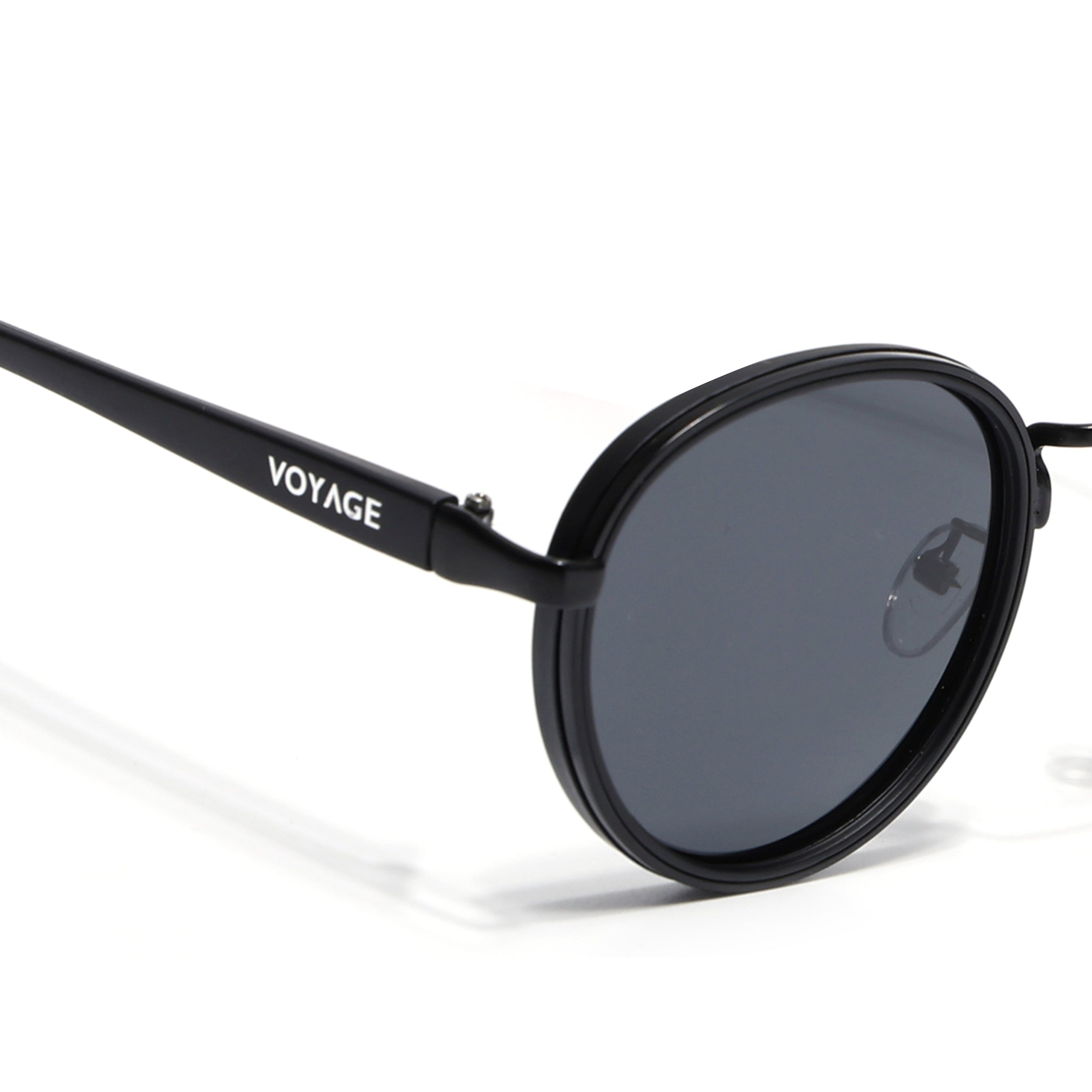 Pilot | Black Round Polarized Sunglasses | Black Lens - PMG6672