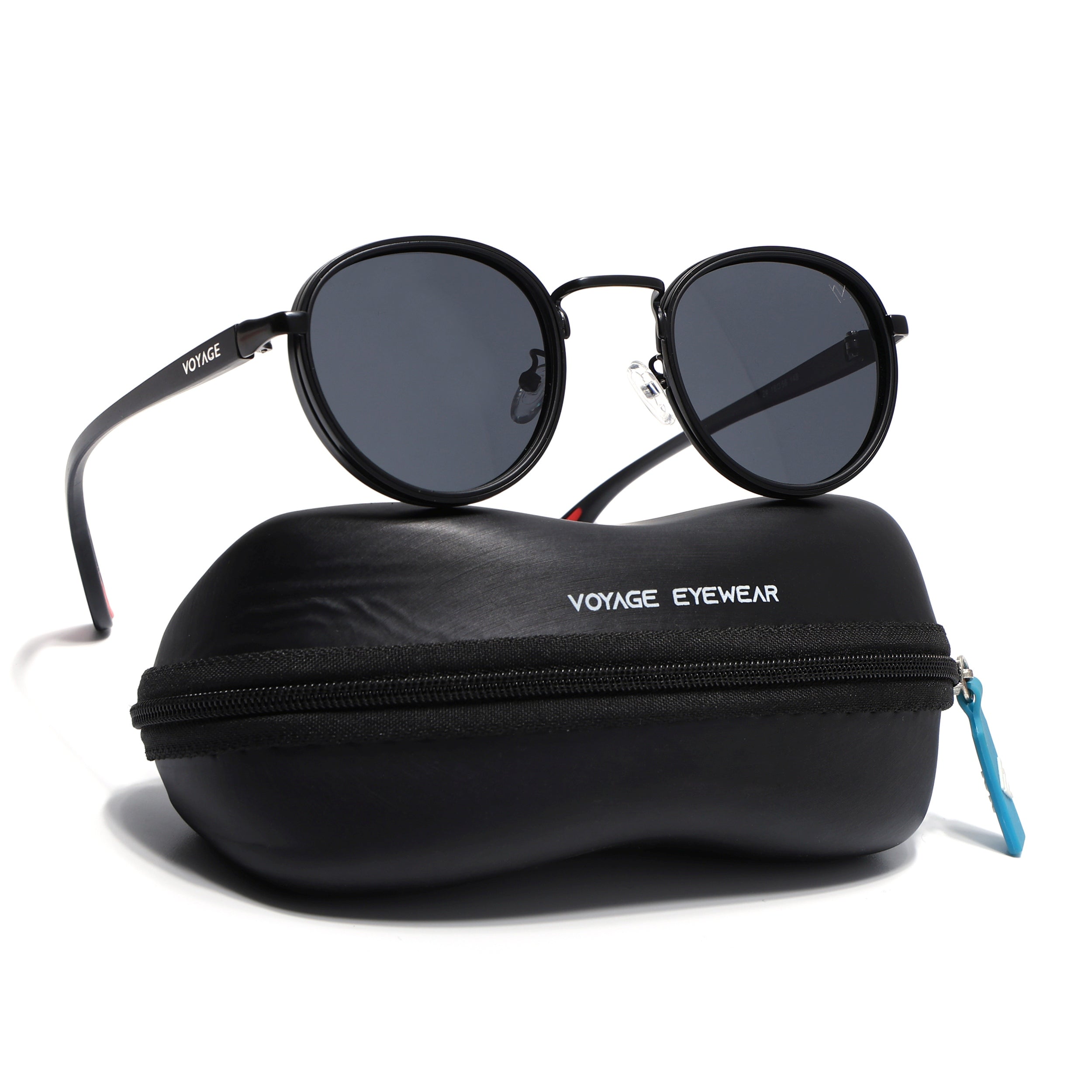 Pilot | Black Round Polarized Sunglasses | Black Lens - PMG6672