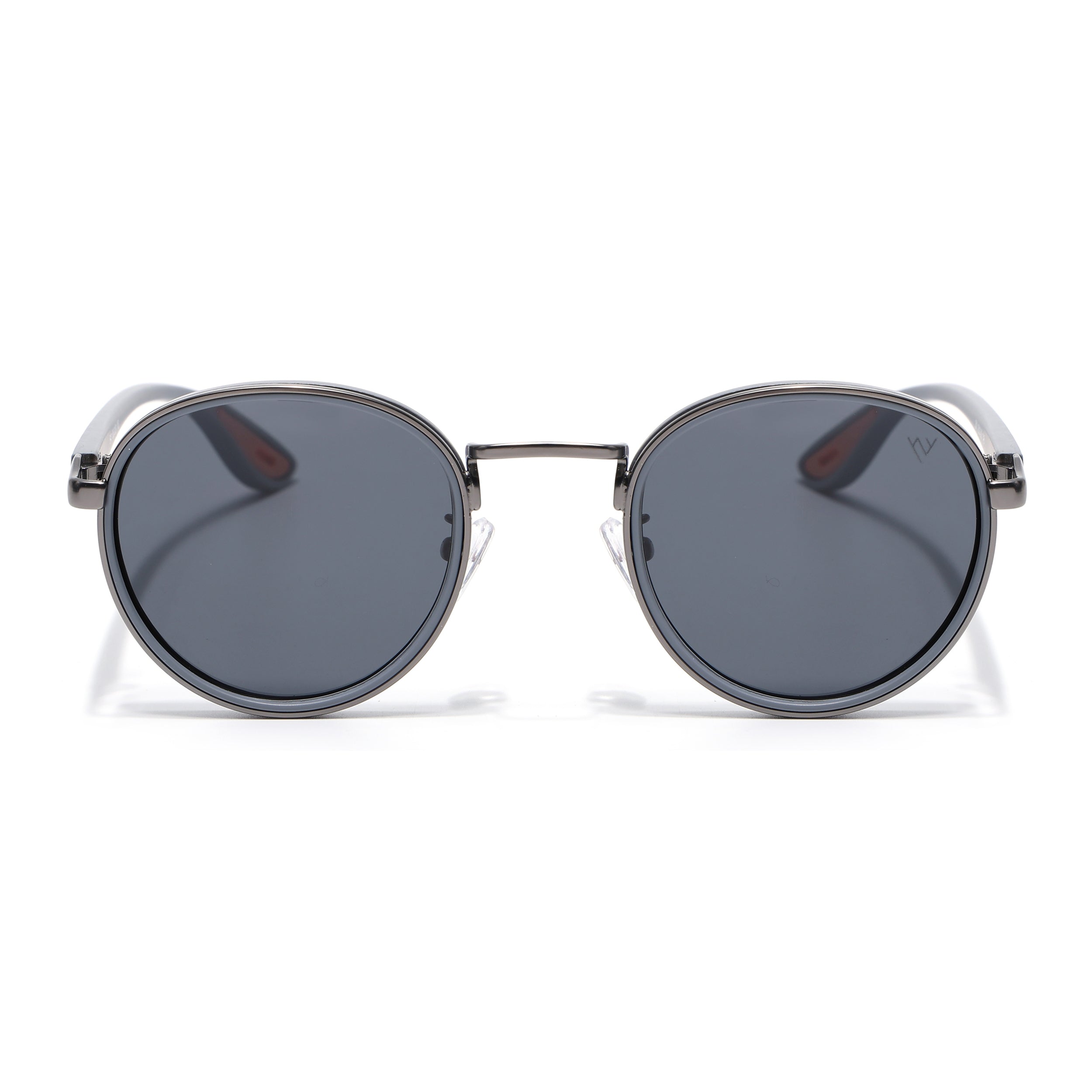 Pilot | Grey Round Polarized Sunglasses | Black Lens - PMG6673