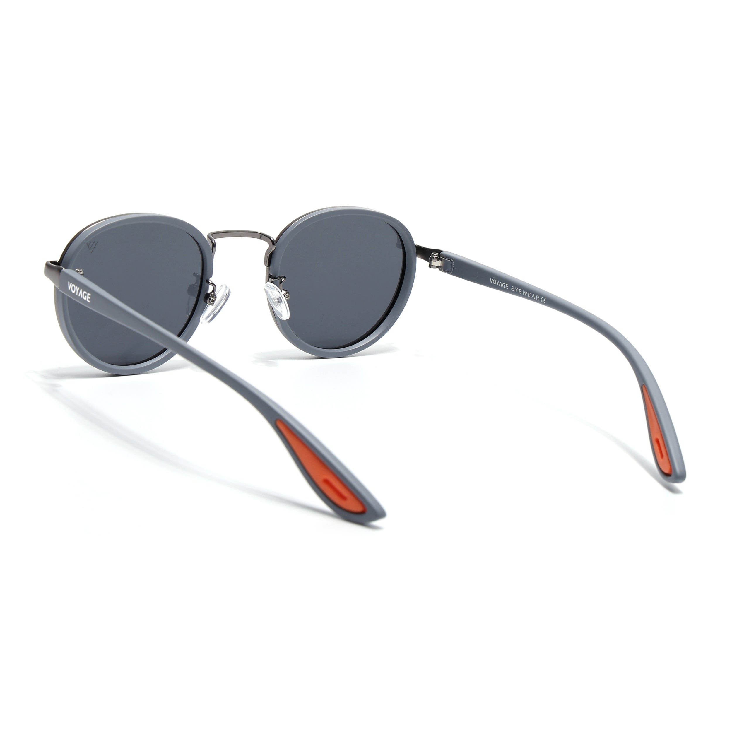 Pilot | Grey Round Polarized Sunglasses | Black Lens - PMG6673