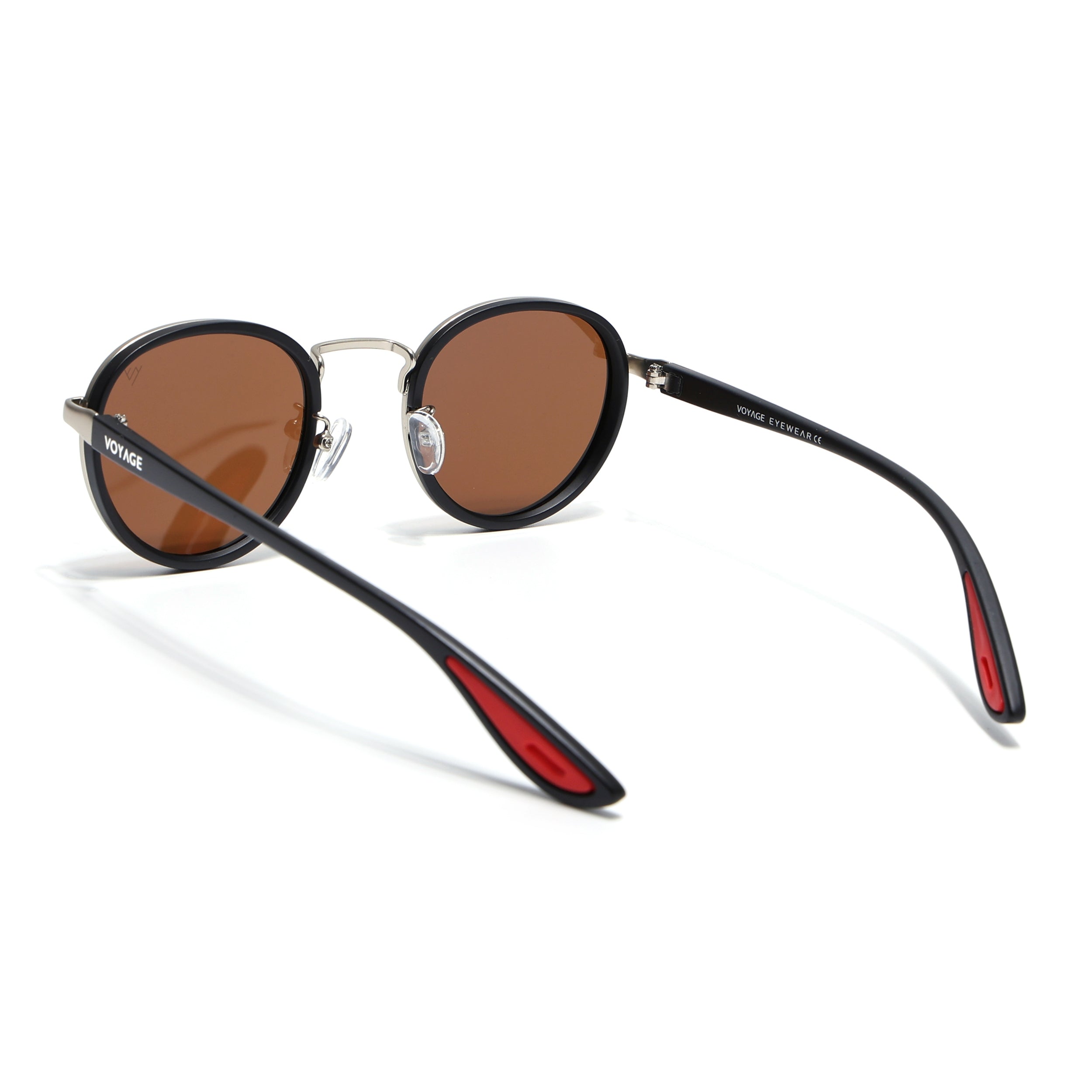 Pilot | Silver Round Polarized Sunglasses | Brown Lens  - PMG6674