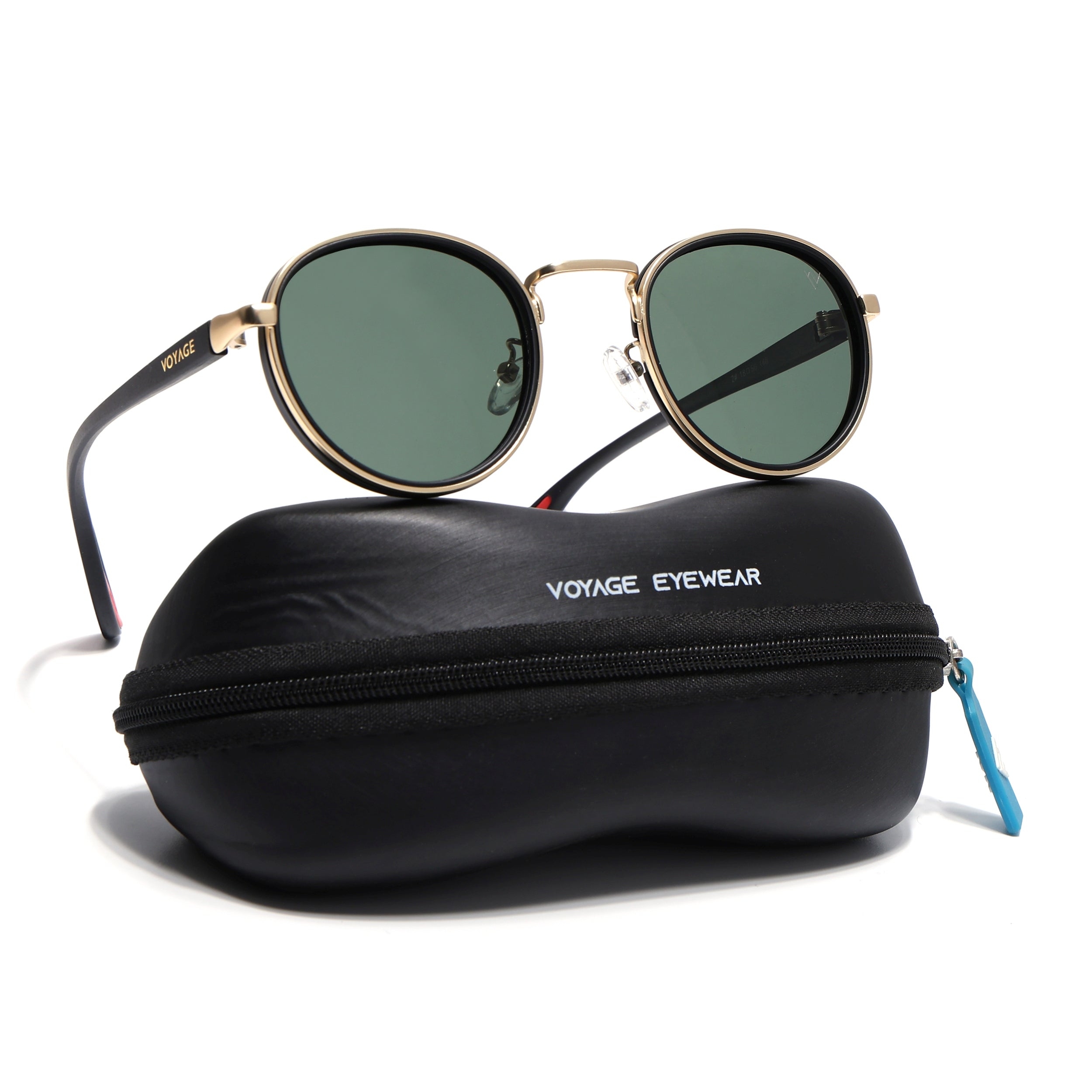 Pilot | Golden Round Polarized Sunglasses | Olive Lens - PMG6675