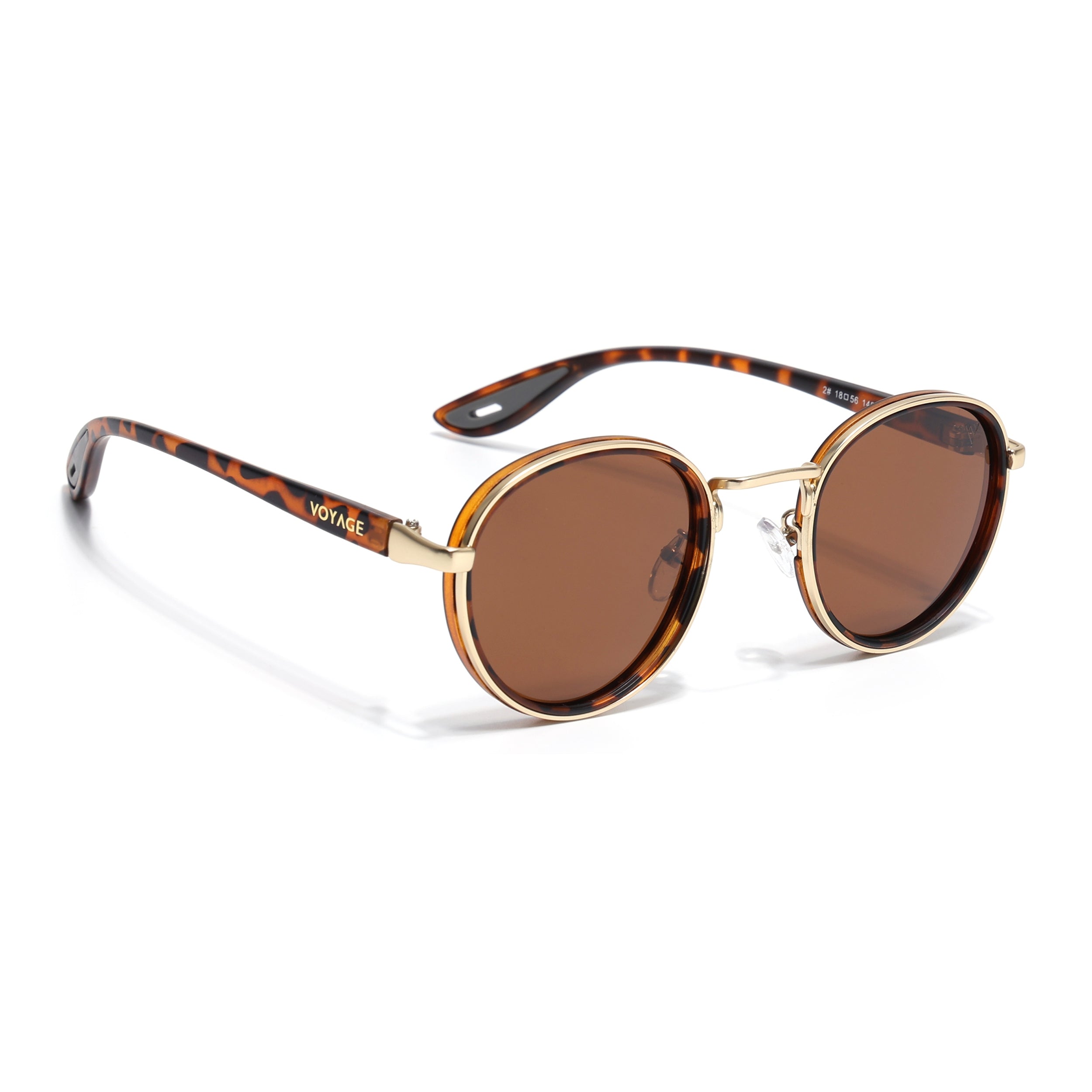 Pilot | Demi Brown Round Polarized Sunglasses | Brown Lens - PMG6676