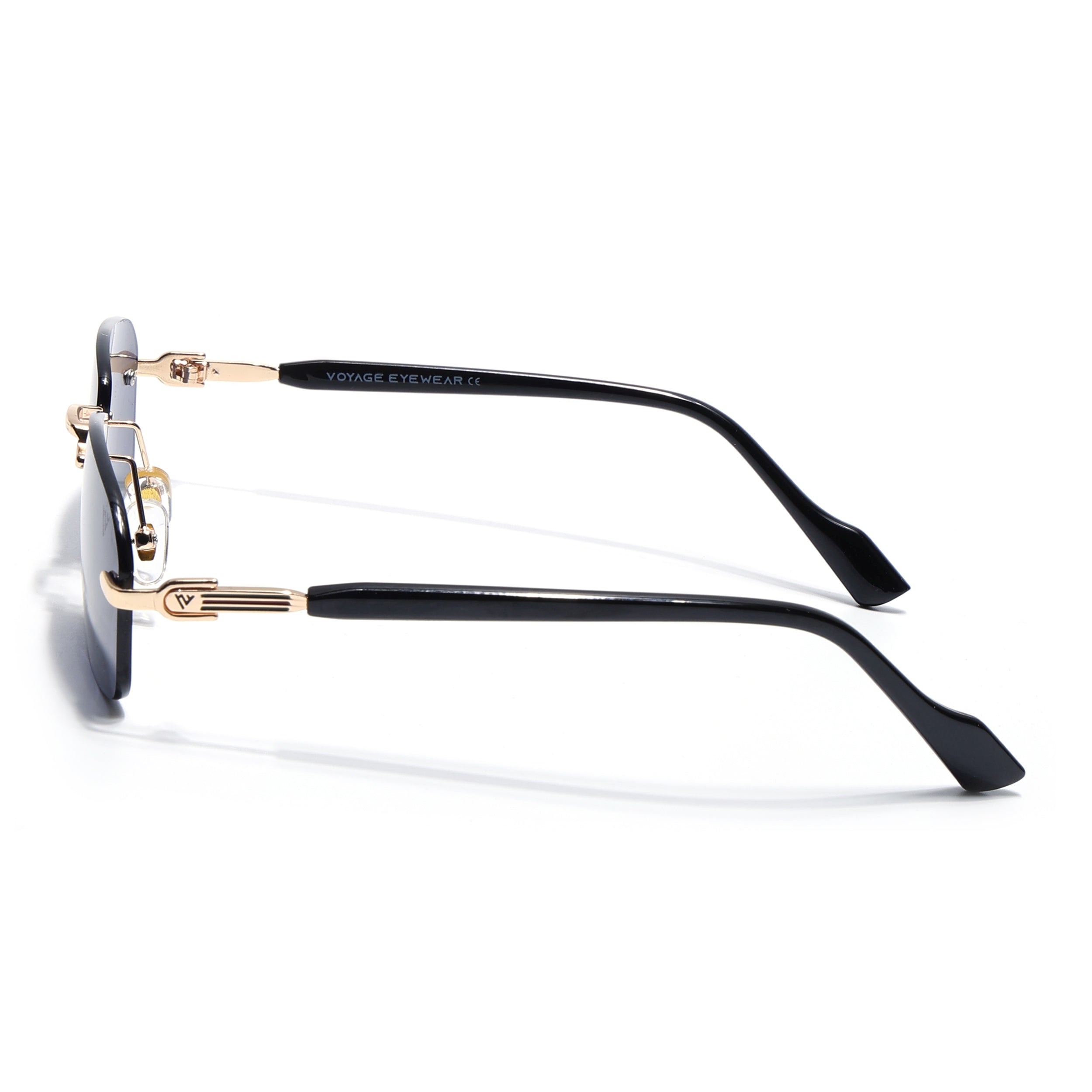 Satan | Black Rimless Sunglasses | Golden Frame - MG6616