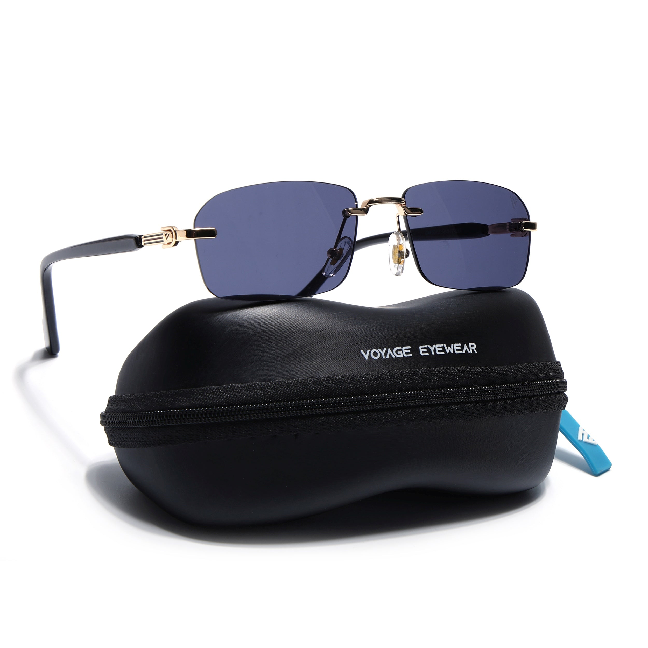 Satan | Black Rimless Sunglasses | Golden Frame - MG6616