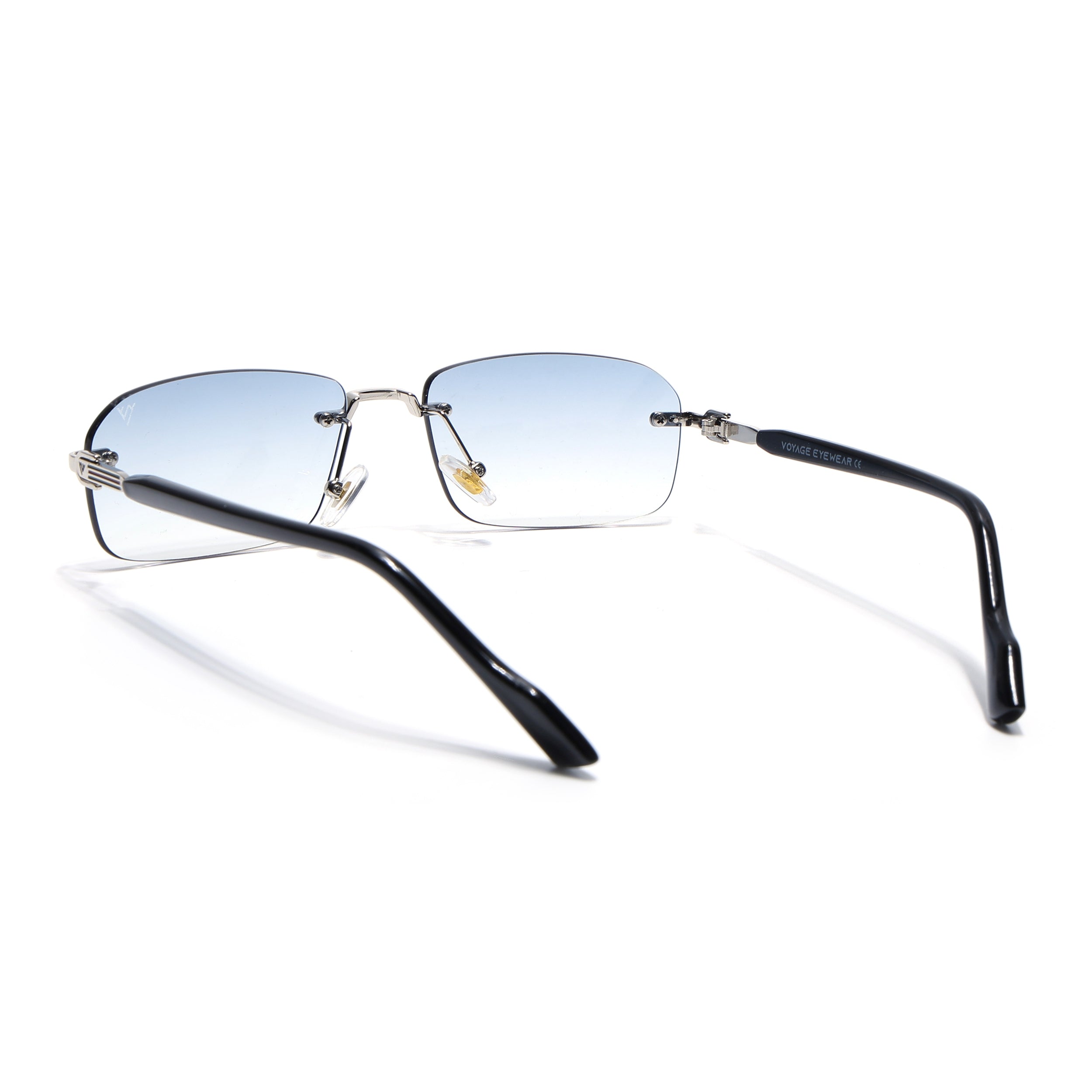 Satan | Sky Blue Rimless Sunglasses | Silver Frame - MG6621