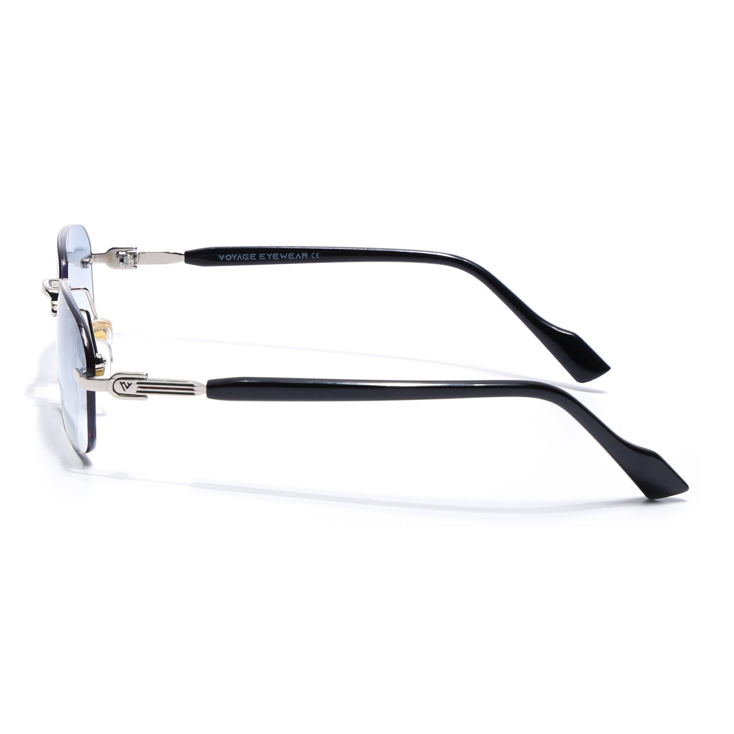 Satan | Sky Blue Rimless Sunglasses | Silver Frame - MG6621